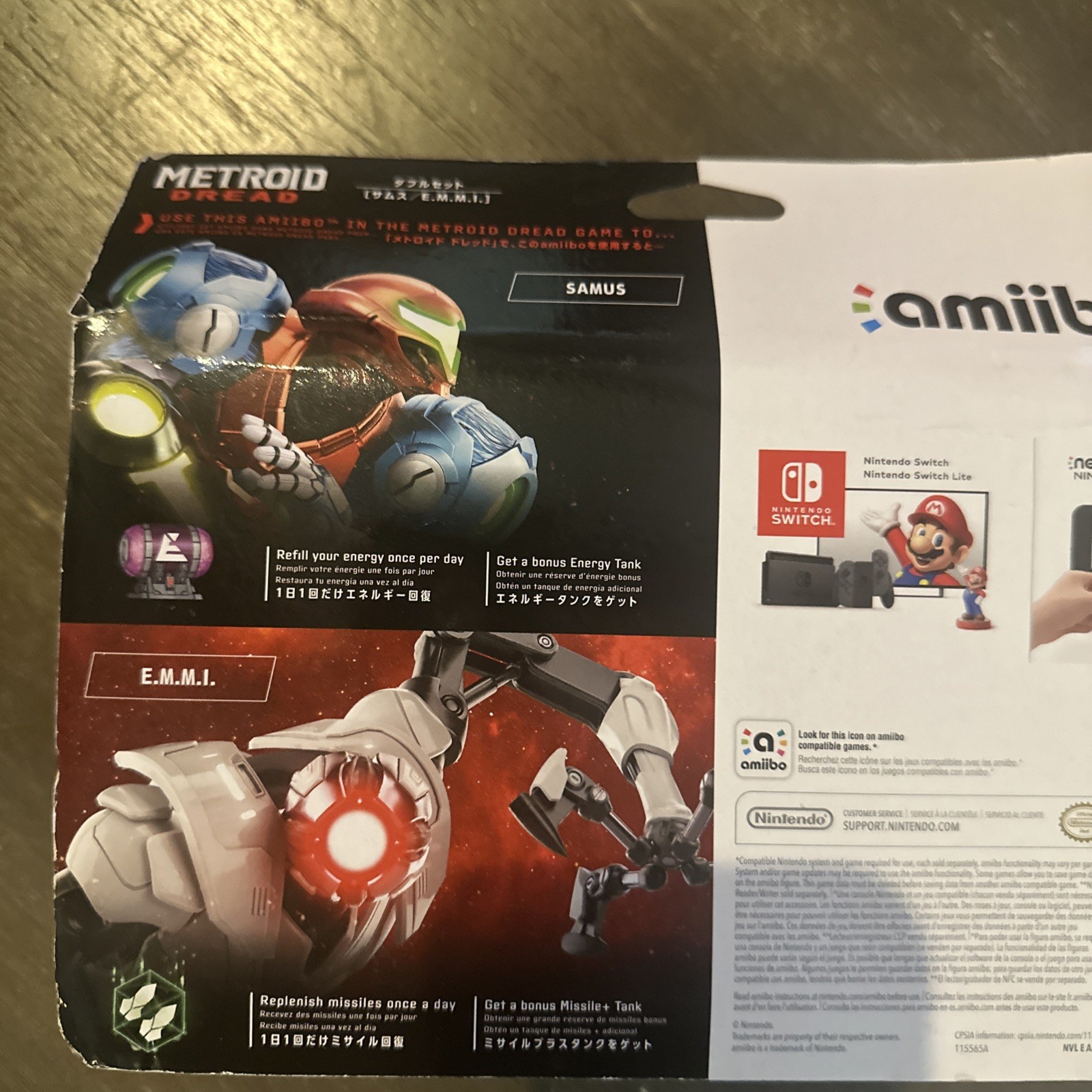Metroid Dread amiibo Action Figures Figurines Samus/E.M.M.I. In-Game Bonuses