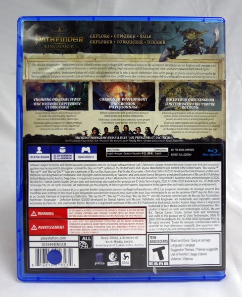 Sony PlayStation 4 PS4 Pathfinder: Kingmaker Definitive Edition Video Game!