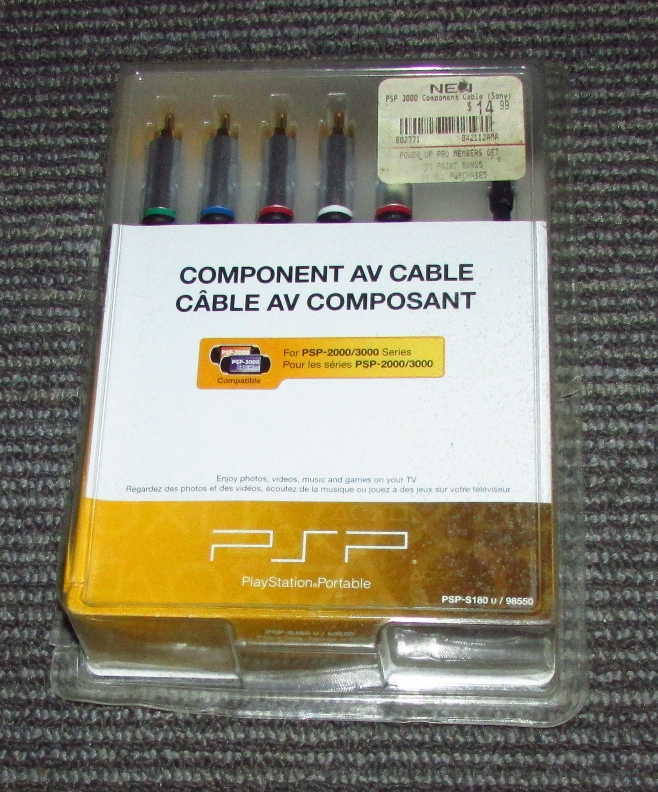 Genuine OEM Sony Component AV Cable For PSP 2000/3000 series PSP-S180u