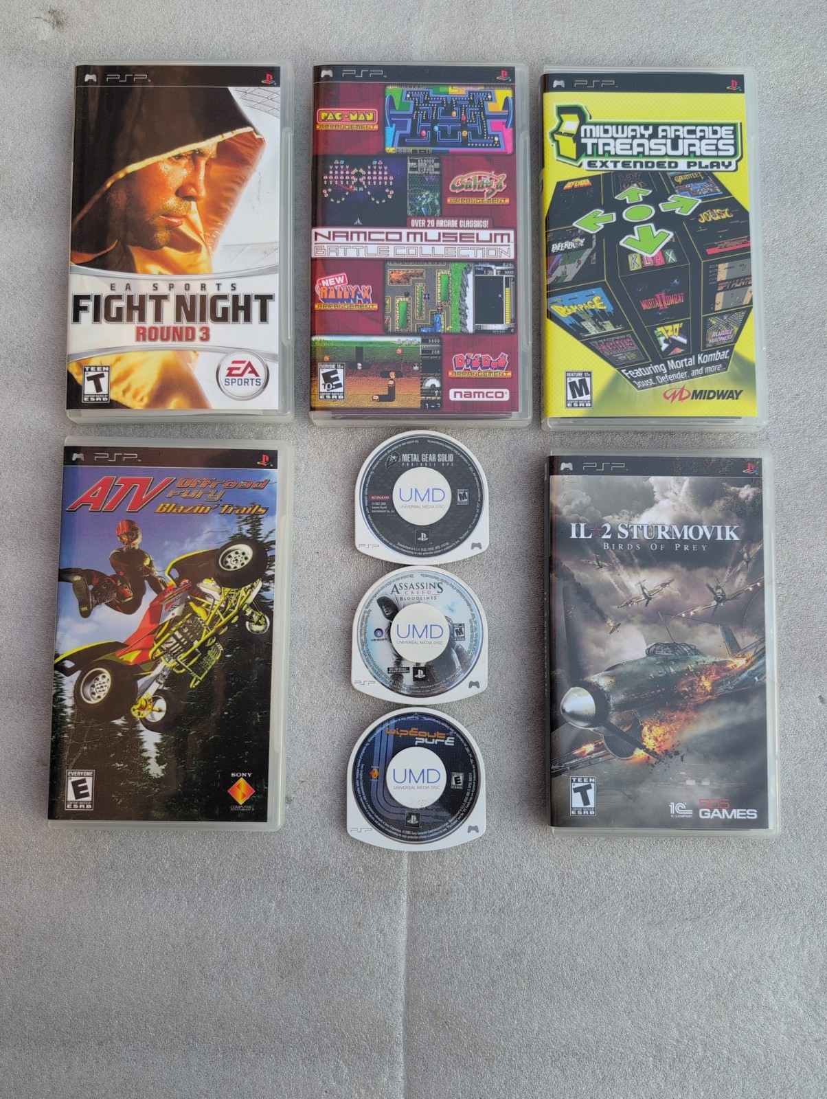 Lot of 8 Assorted Sony PSP Video Games. 5 Includes Case & Manual. Adult Owned
