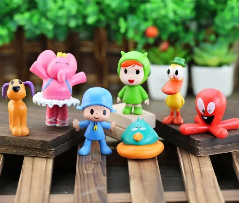 7pcs Set Pocoyo Action Figure Toy Pocoyo, Elly, Pato, Loula, Sleepy Bird