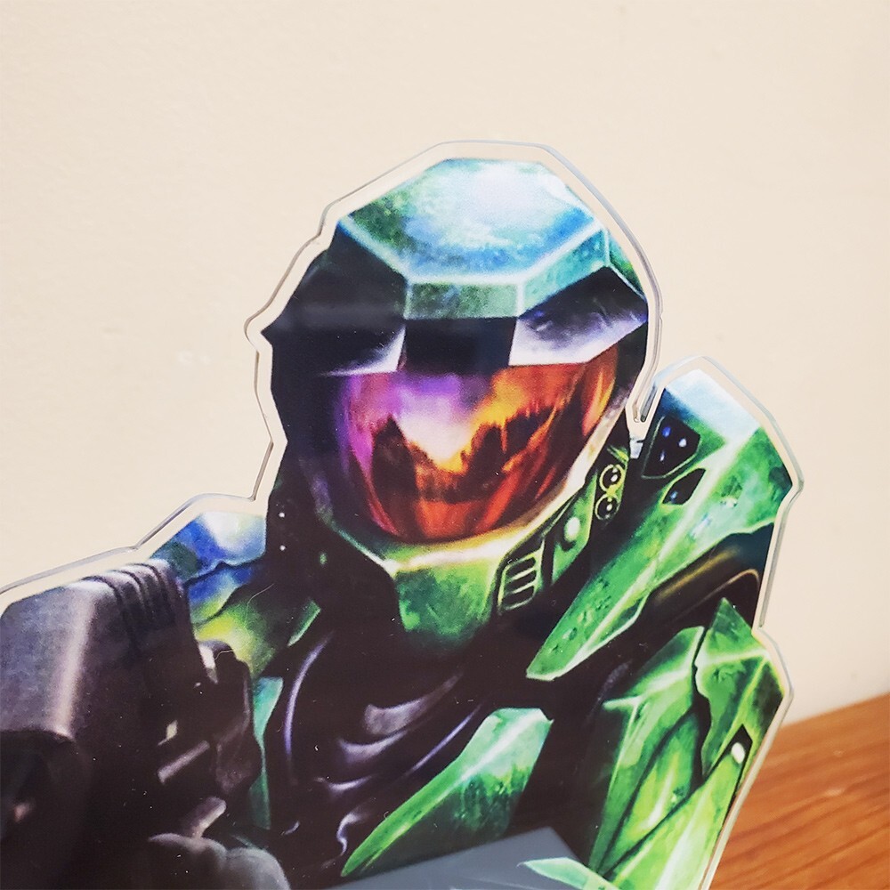 Master Chief acrylic standee 6×6 inches Halo display game room gift xbox retro