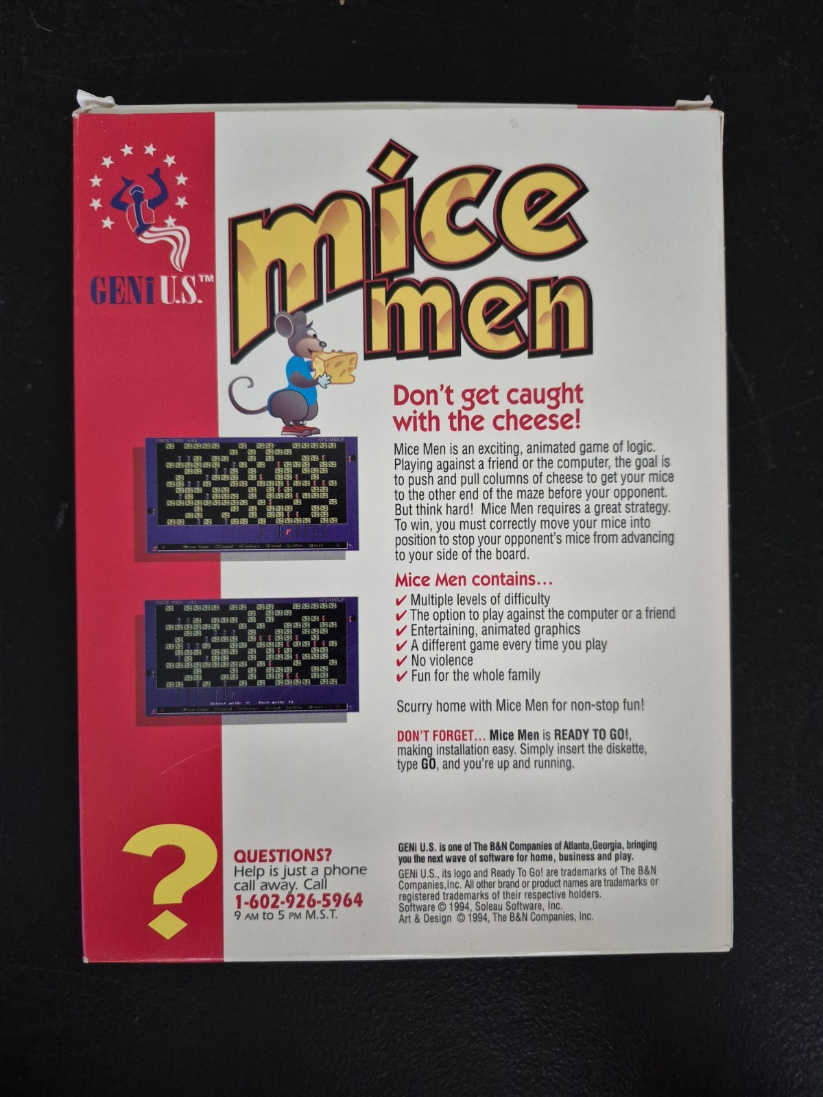 Vintage 1994 Geni U.S. Mice Men PC Game 3.5″ Diskette