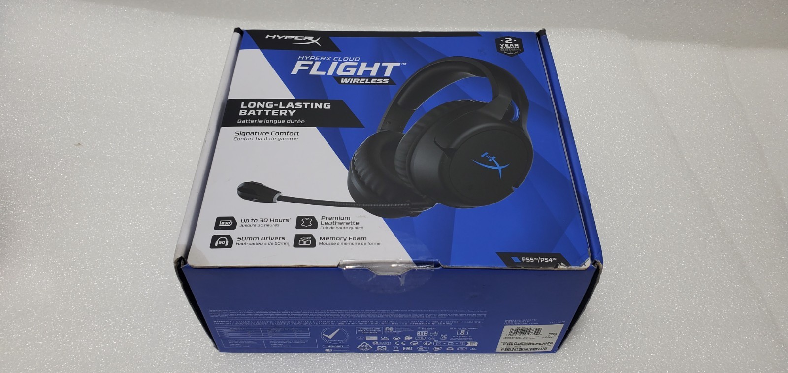 HyperX Cloud Flight Wireless Headphone Headset Black Blue PS5 PS4 Gaming SEALED.