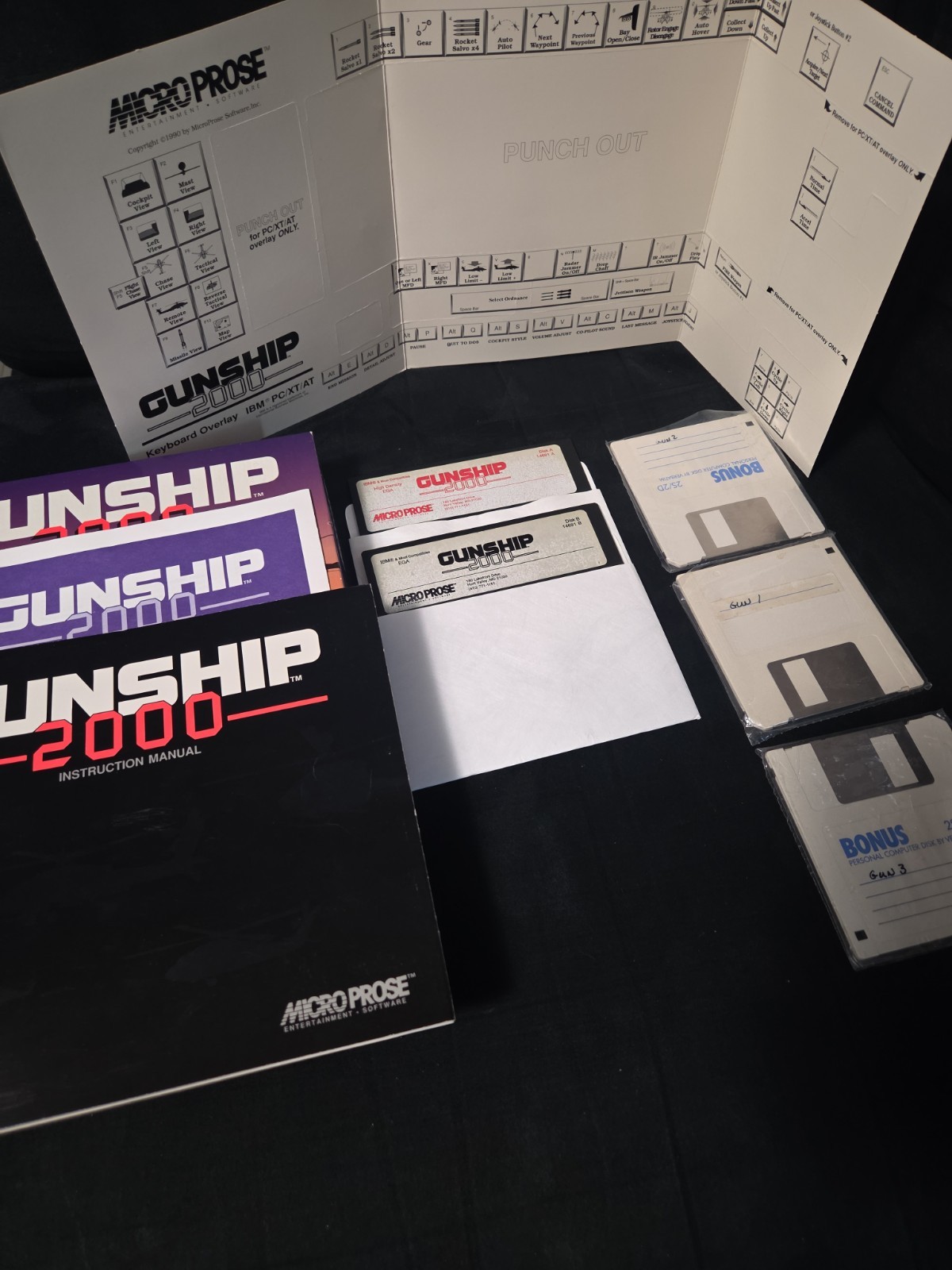 🔥Vintage Gunship 2000 | Micro Prose | BIG BOX PC 5.25″ Disks | Rome Pathway