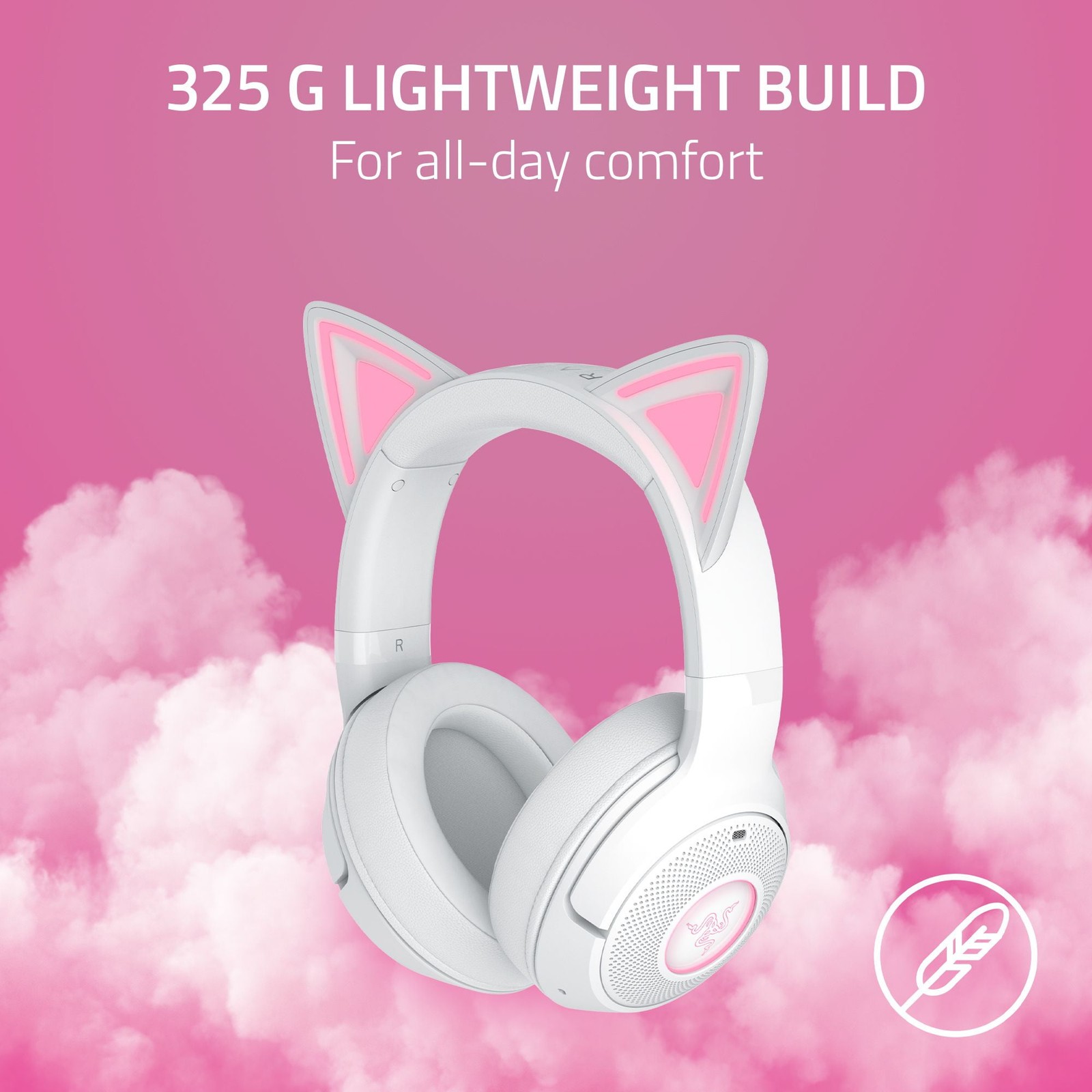 Razer Kraken Kitty V2 Wireless Bluetooth Gaming Headset, Over-Ear, Customizable