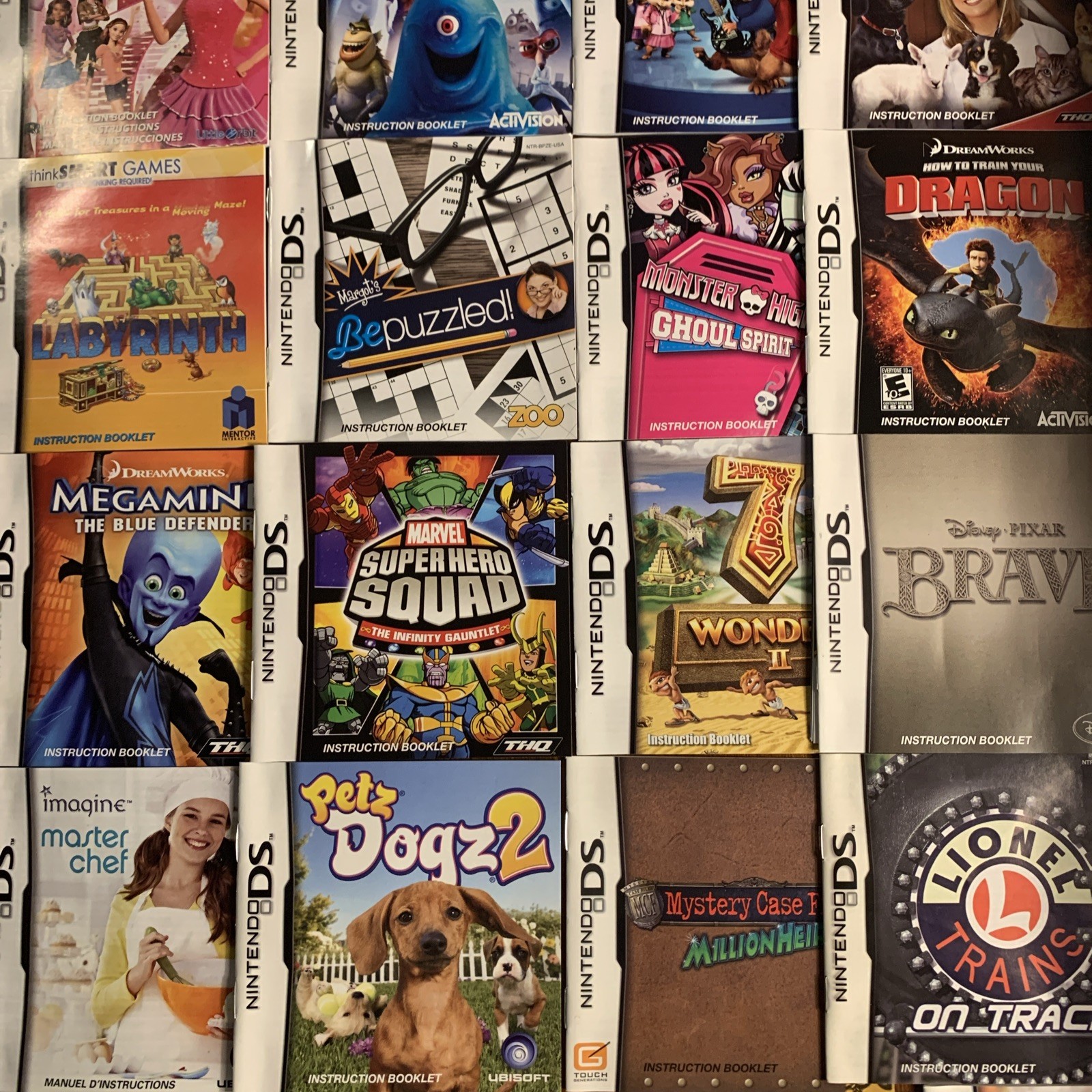 Bulk Lot of 26 / Nintendo DS / Manuals ONLY / ***No Games / Instruction Booklets
