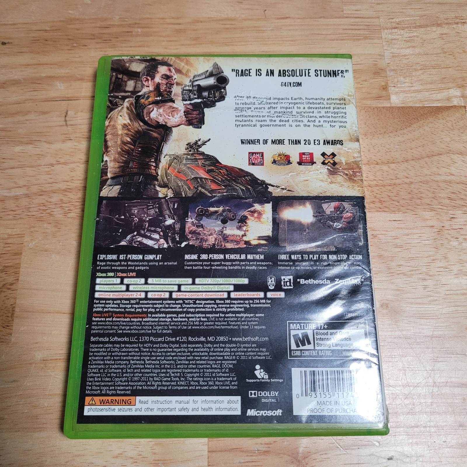 Rage Microsoft Xbox 360, 2011 CIB w Manual – Tested