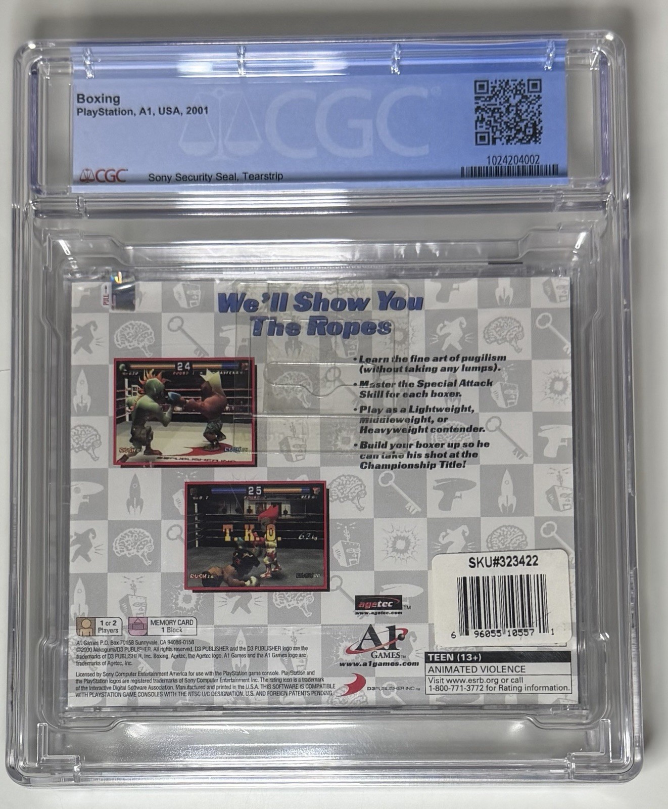 Boxing Playstation 1 (PS1) A1 CGC 9.8 Graded Y-folds Brand New Factory Sealed