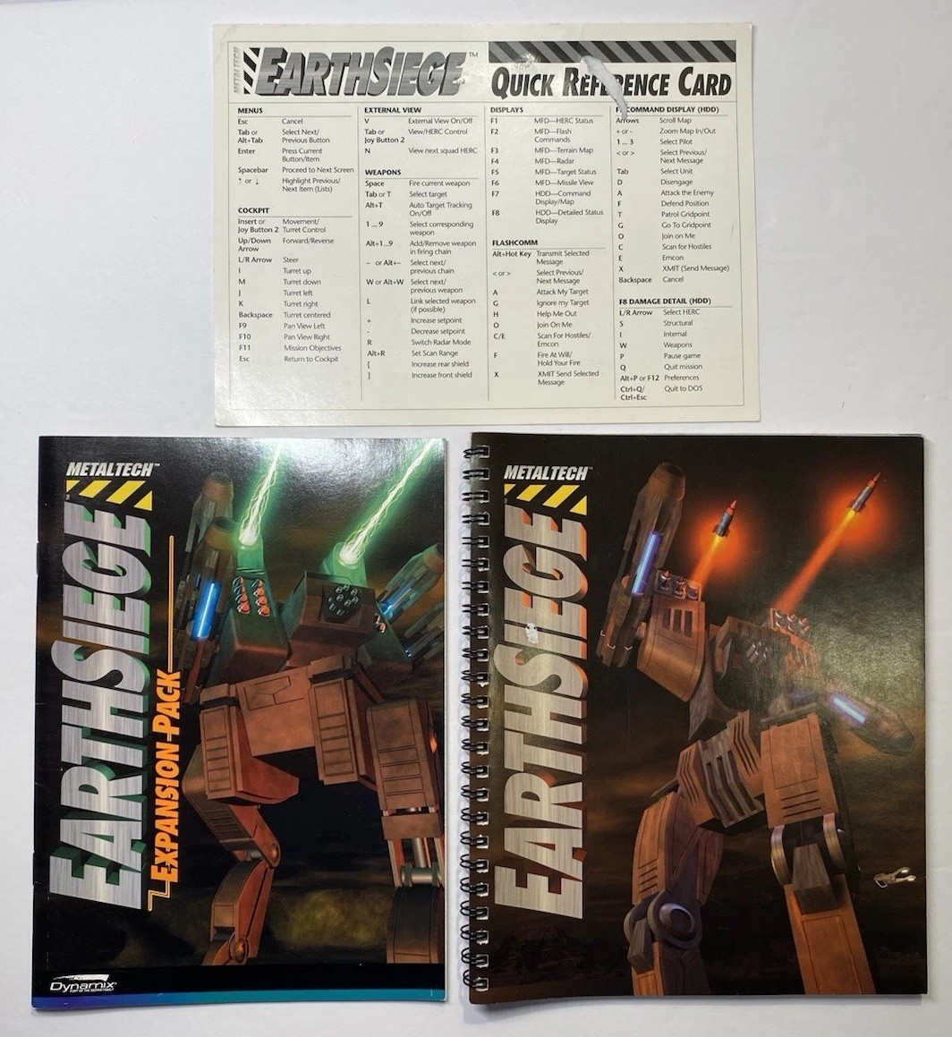 Classic PC Games Comanche Maximum Overkill & Earthsiege W/ Expansion C/W Manuals