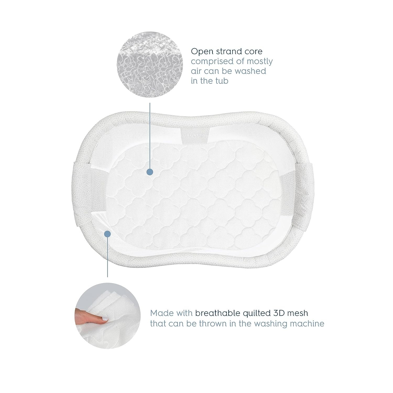 HALO DreamWeave Breathable Mesh BassiNest Pad – 100% Washable Cover and Co