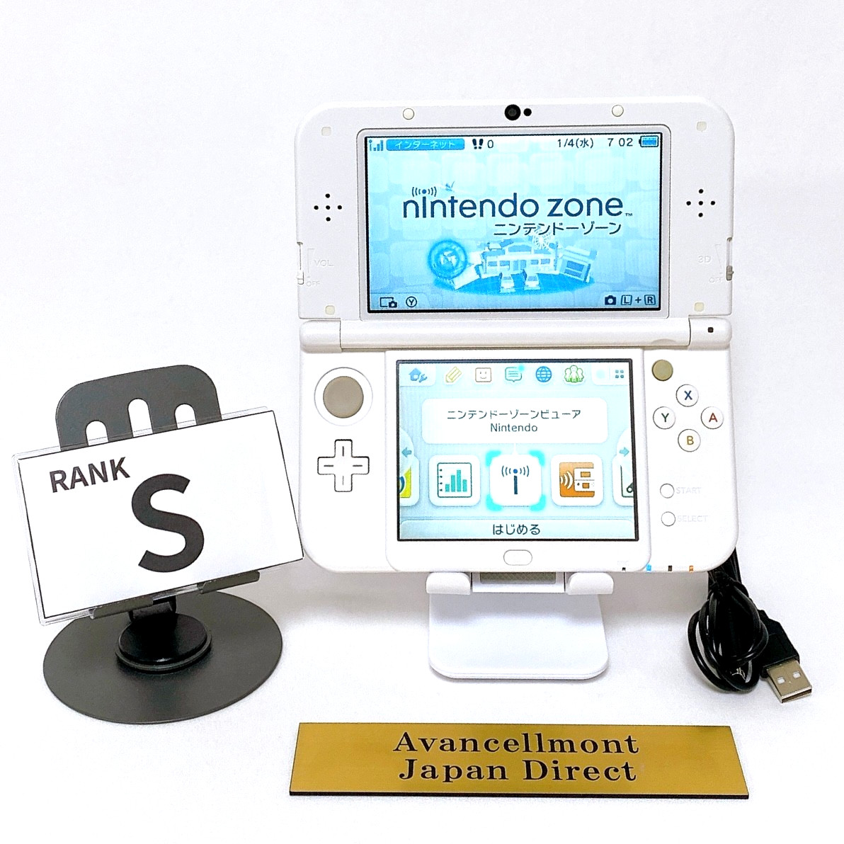 【Dual IPS】New Nintendo 3DS XL LL Pearl White Stylus Console Japan Tested Rank S