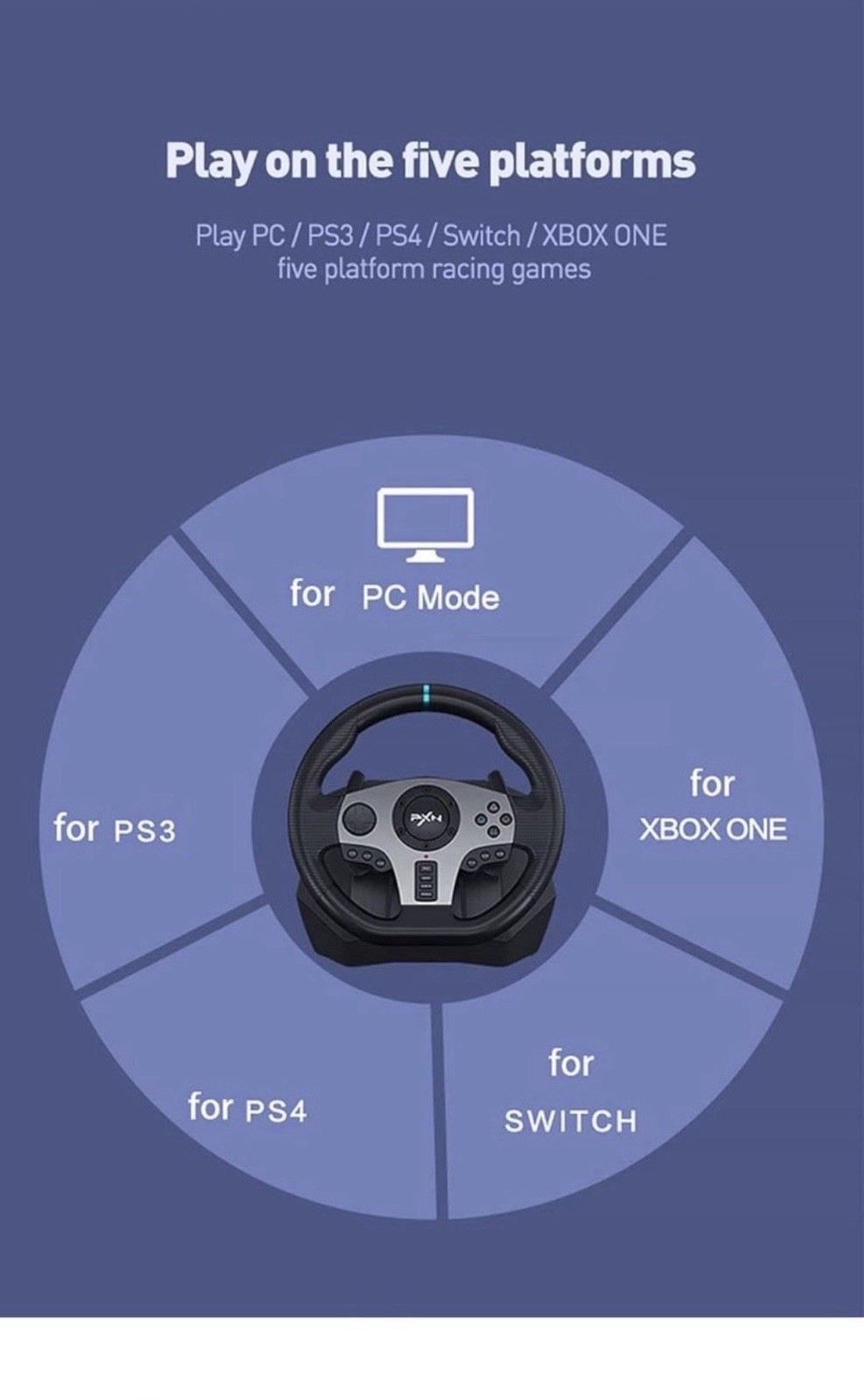 PXN V9 Steering Wheel Compatible with PC