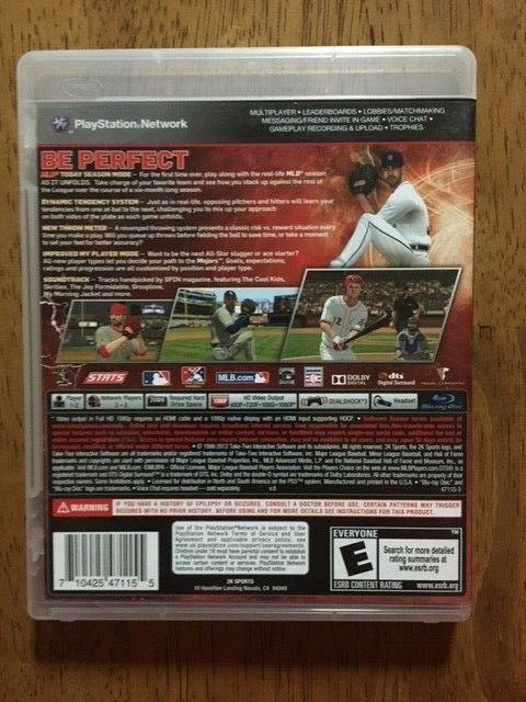 Major League Baseball 2K12 PlayStation 3 PS3 with Manual – Used