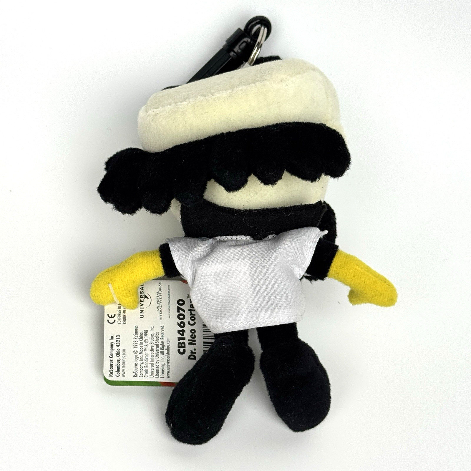1998 ReSaurus Crash Bandicoot Dr. Neo Cortex Plush Bean Bag Keychain NWT