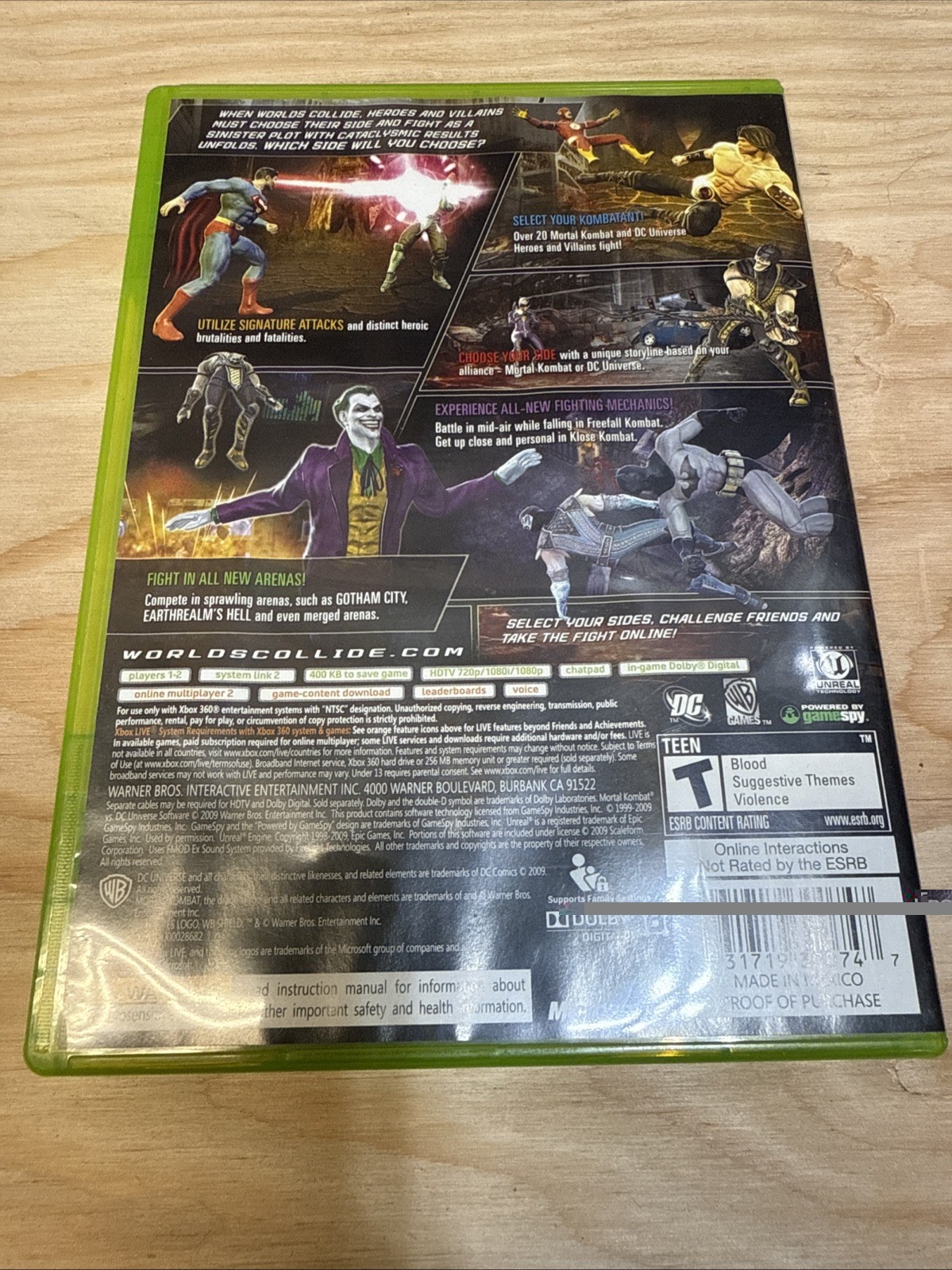Mortal Kombat vs. DC Universe (Xbox 360 2008) CIB Verified Working Fast Shipping