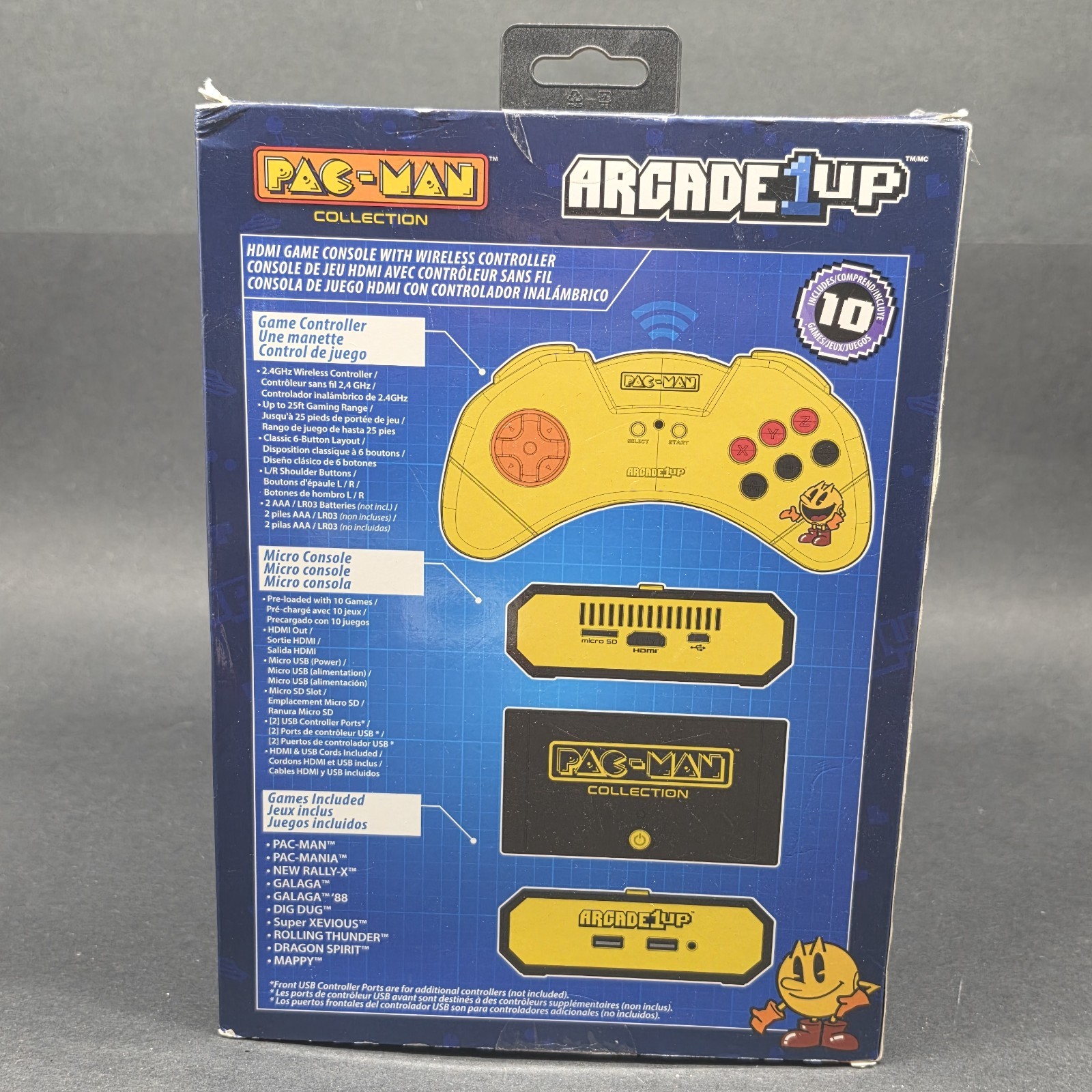 Bandai Namco Arcade 1up Pacman Collection Console And Wireless Gaming Controller
