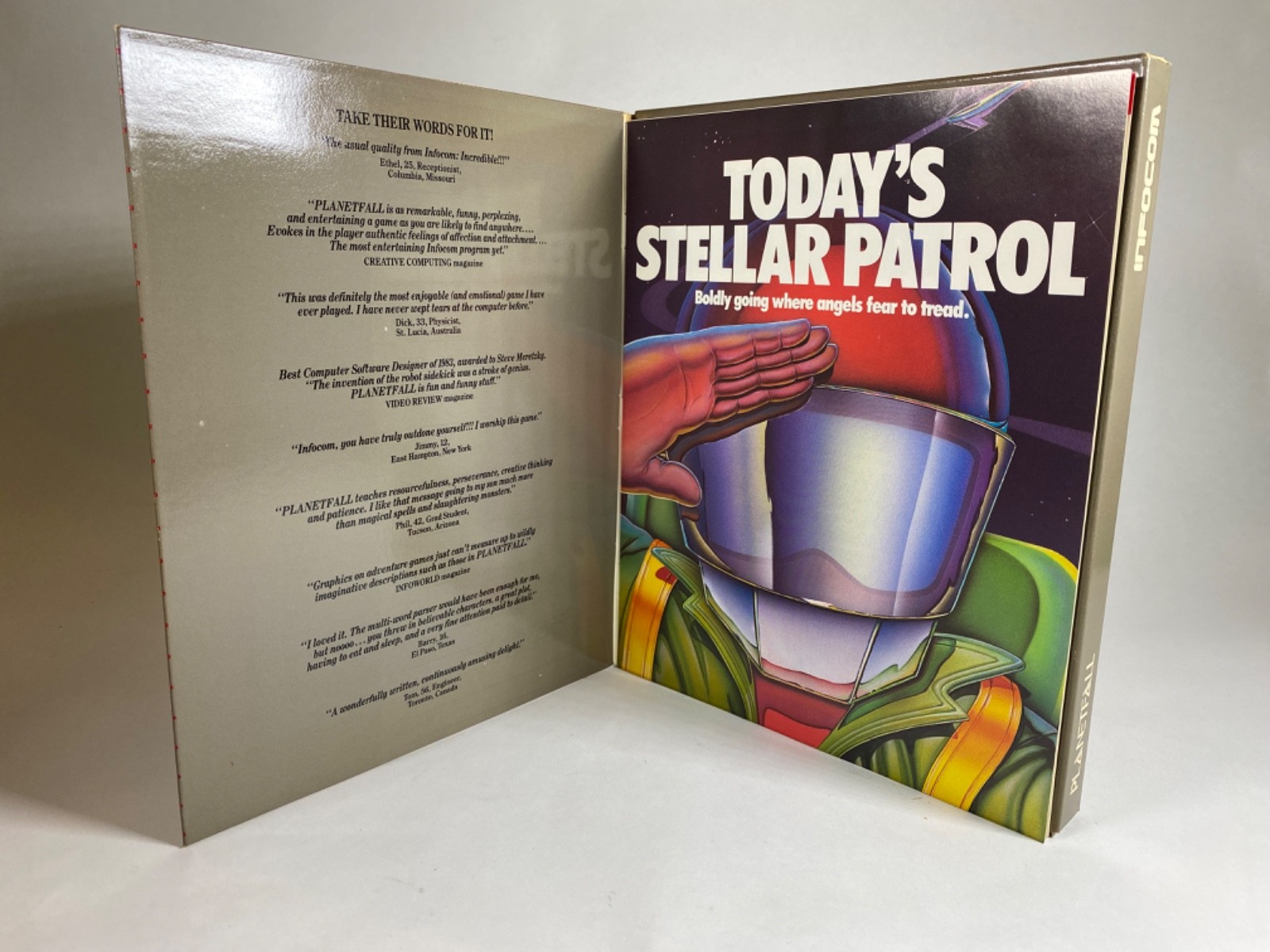 PLANETFALL INFOCOM Atari 400/800 COMPLETE w Feelies Inserts Postcards Folio!