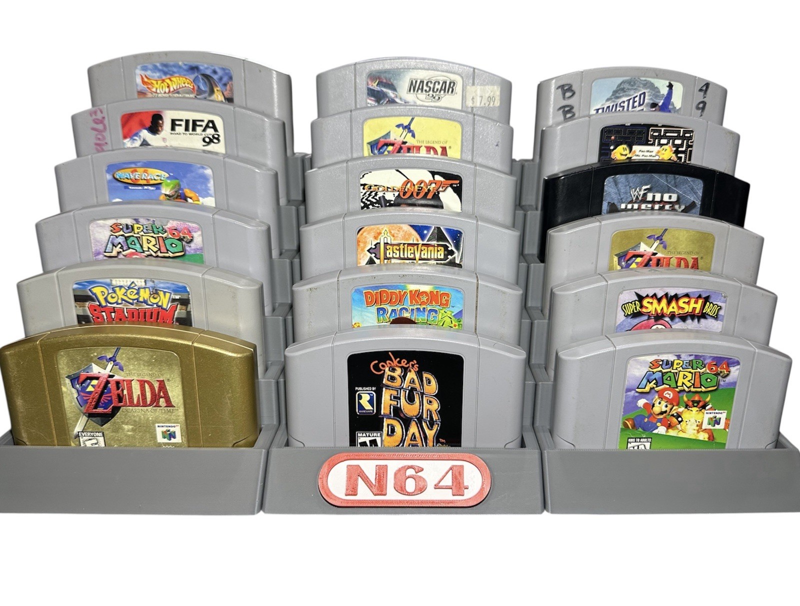 N64 Nintendo 64 Game Cartridge Display Stand Modular Expandable 3D Printed