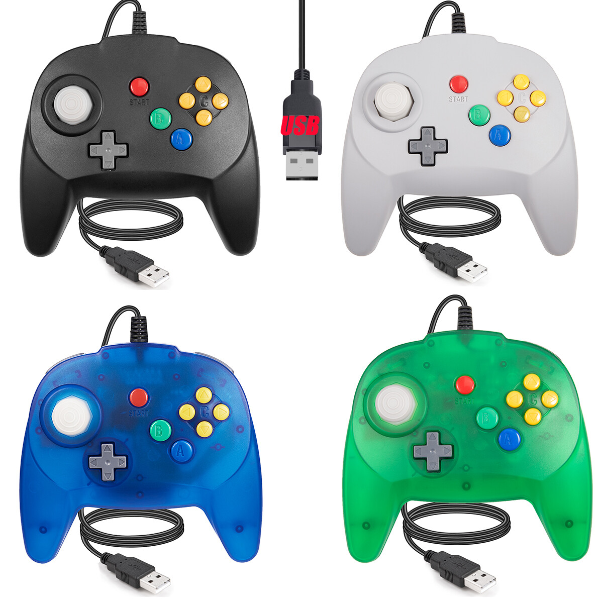 Wired USB N64 SNES Controller Game Pad Joypad for Windows PC Raspberry/Xbox 360