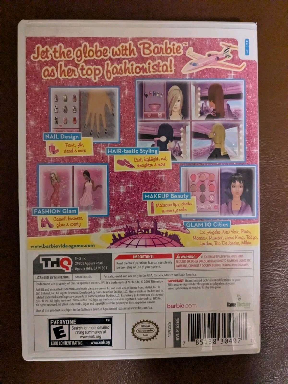 Barbie: Jet, Set & Style (Nintendo Wii, 2011) No manual – Tested – Authentic