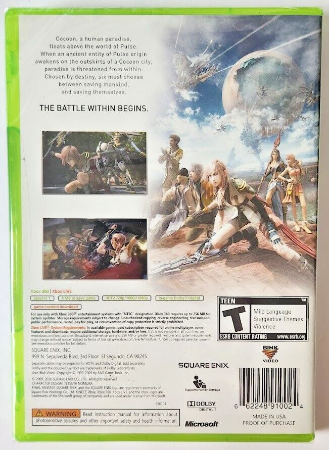 Final Fantasy XIII (Platinum) + XIII-2 + Lightning Returns: XIII Xbox 360 New