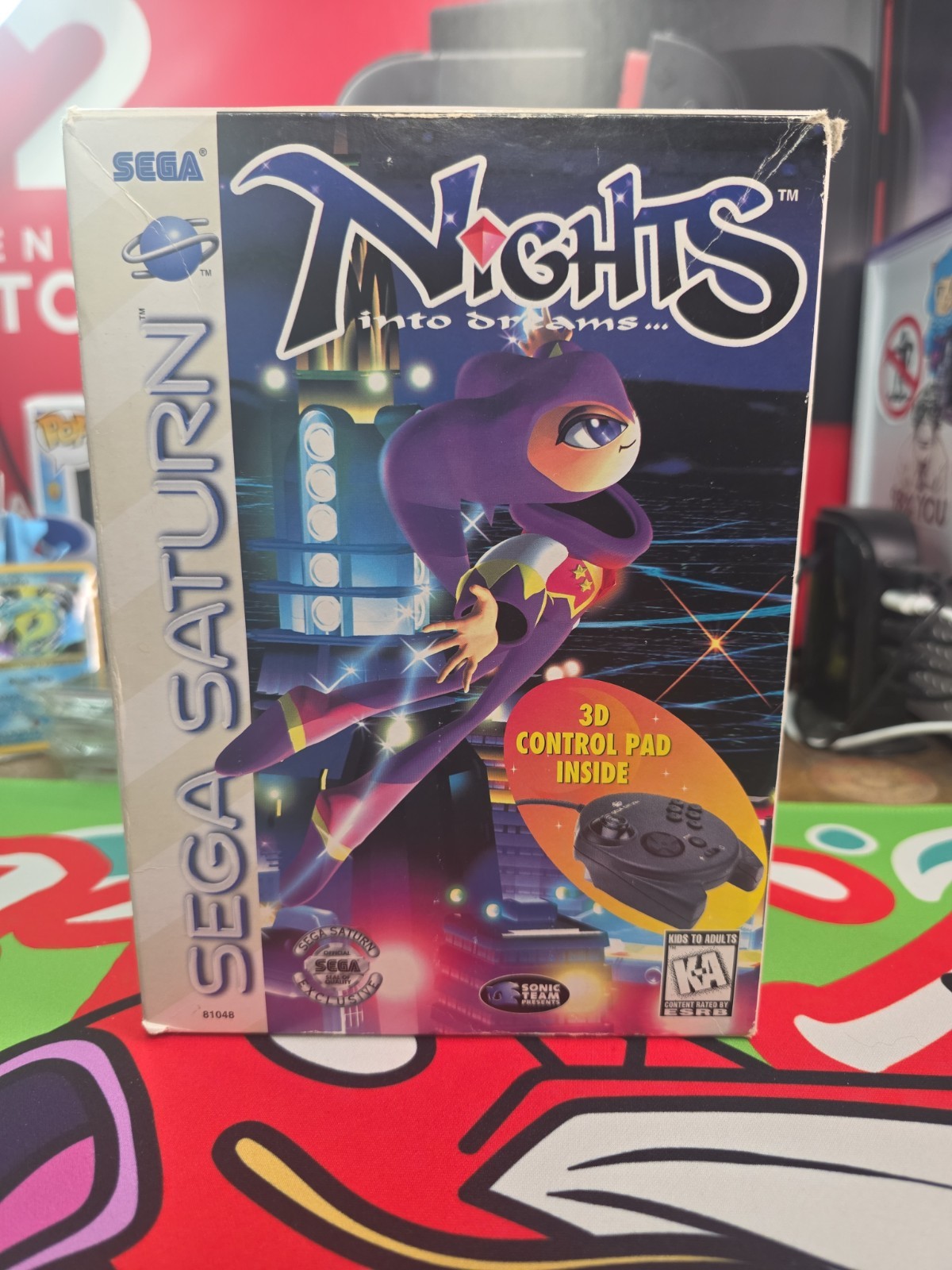 Nights Into Dreams (Sega Saturn) Big Box w/3D Control Pad Complete 2 Reg Cards