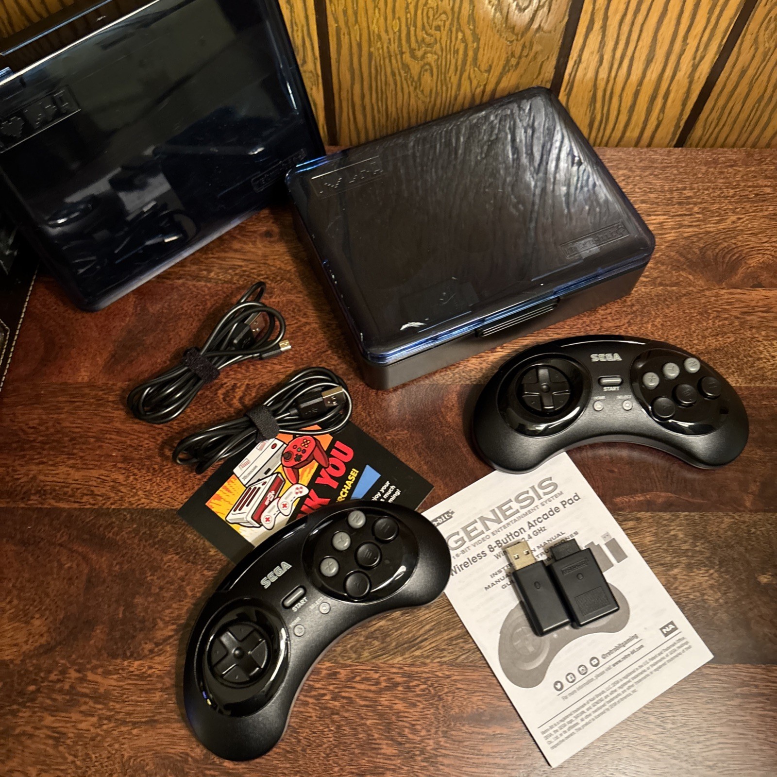 Retro-Bit Sega Genesis 2.4 GHz Wireless Controller 8-Button Arcade Pad -Lot of 2