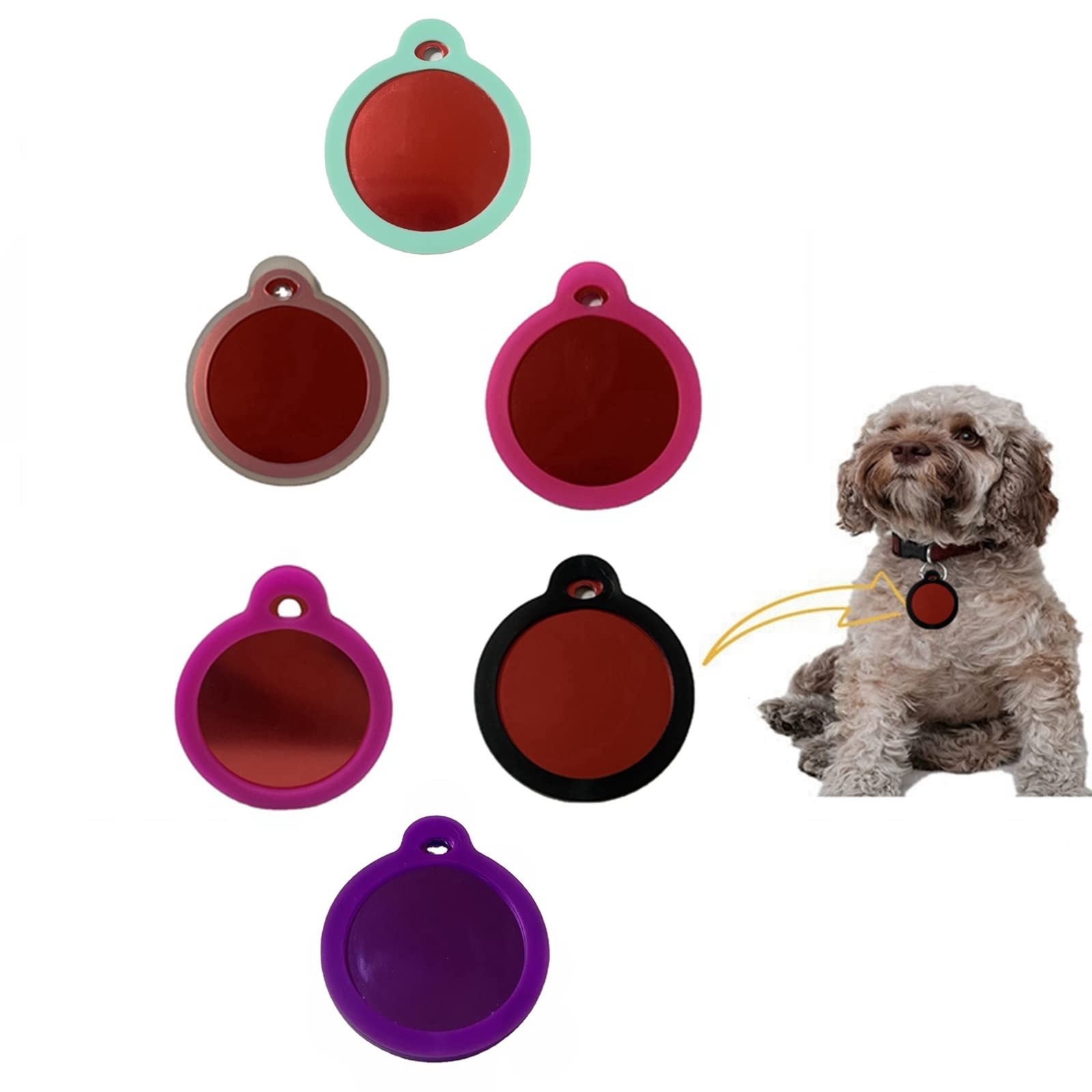 6 Pack 4.0*3.4 centimeters, Set Two(purple/Rose Red/Pink/Clear/Mint/Black)