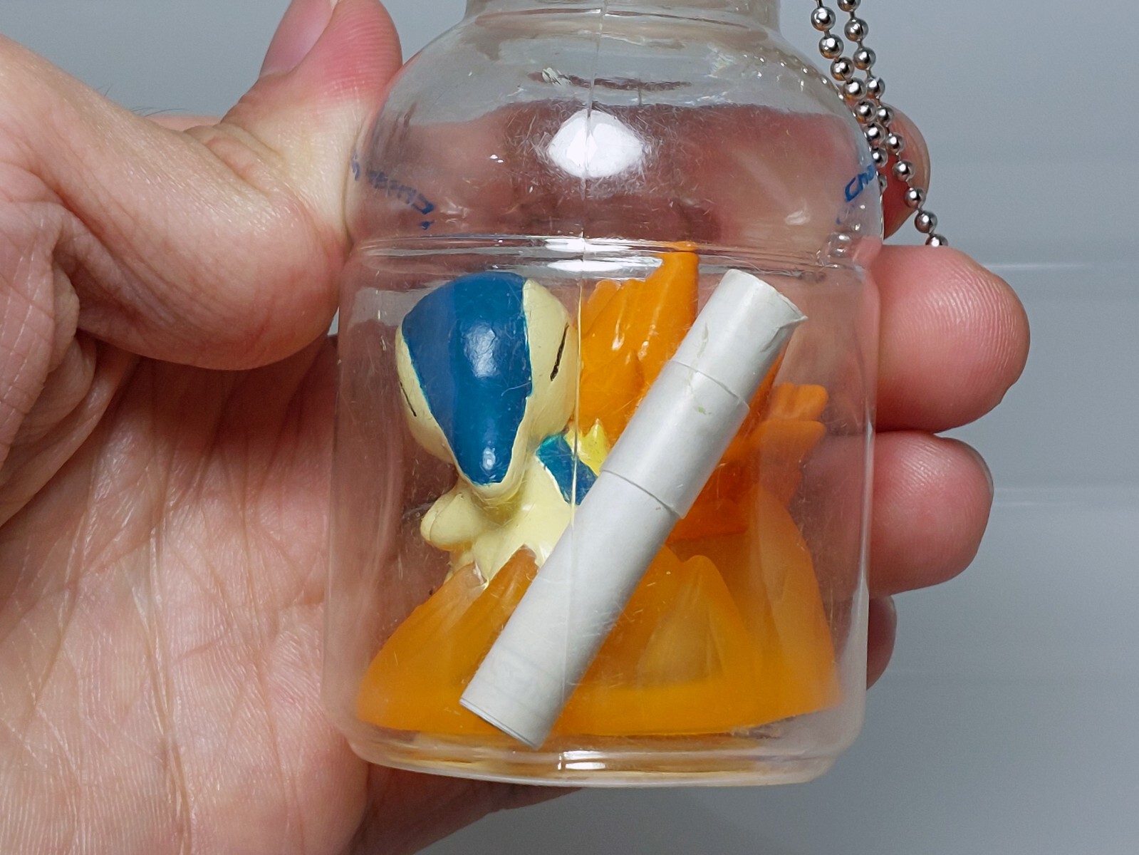 Pokemon Chara Bottlin CyndaquilKeychain Figure Tomy 2003 Toy Japan E04 3.2in