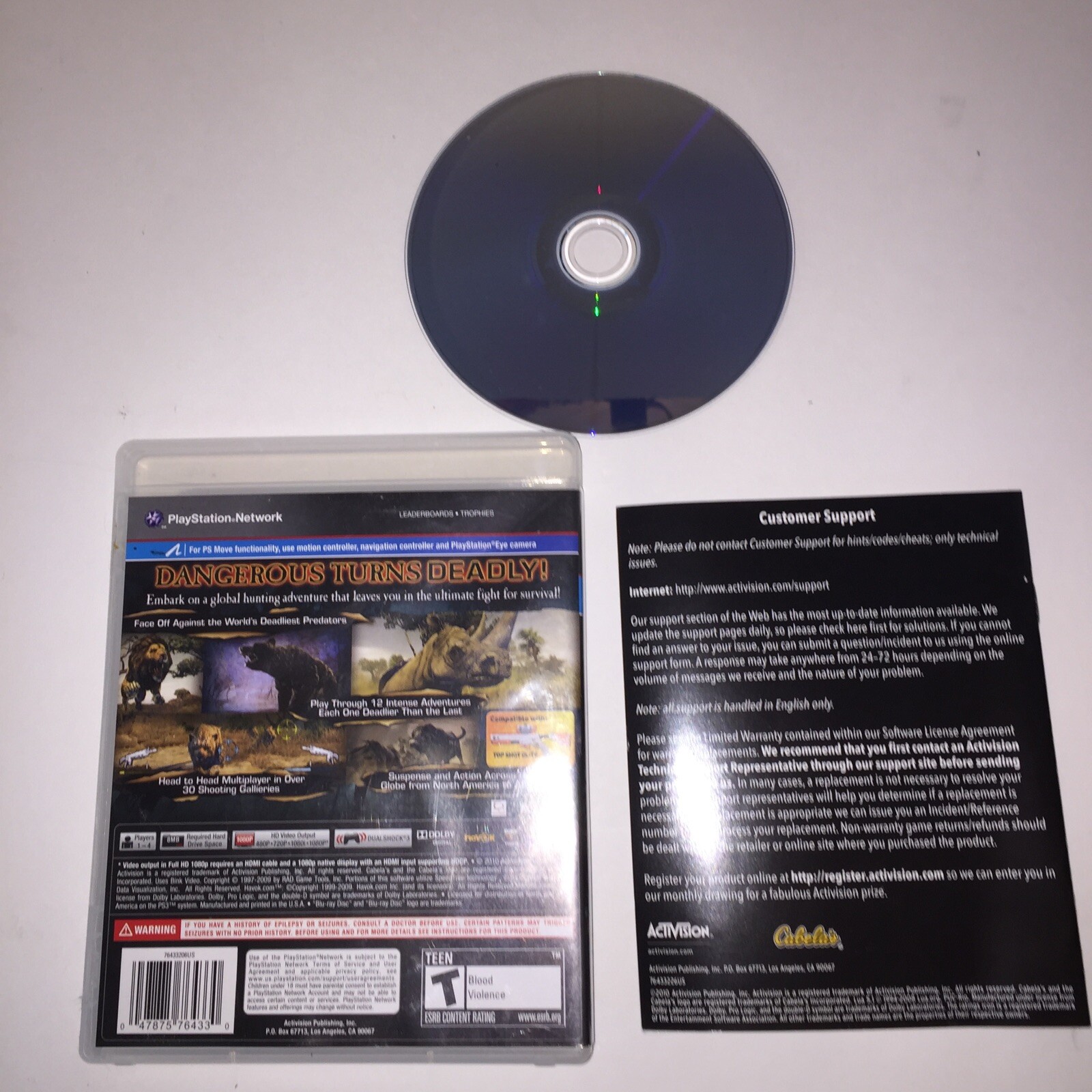Cabela’s Dangerous Hunts 2011 (Sony PlayStation 3, 2010) CIB Tested Fast Ship