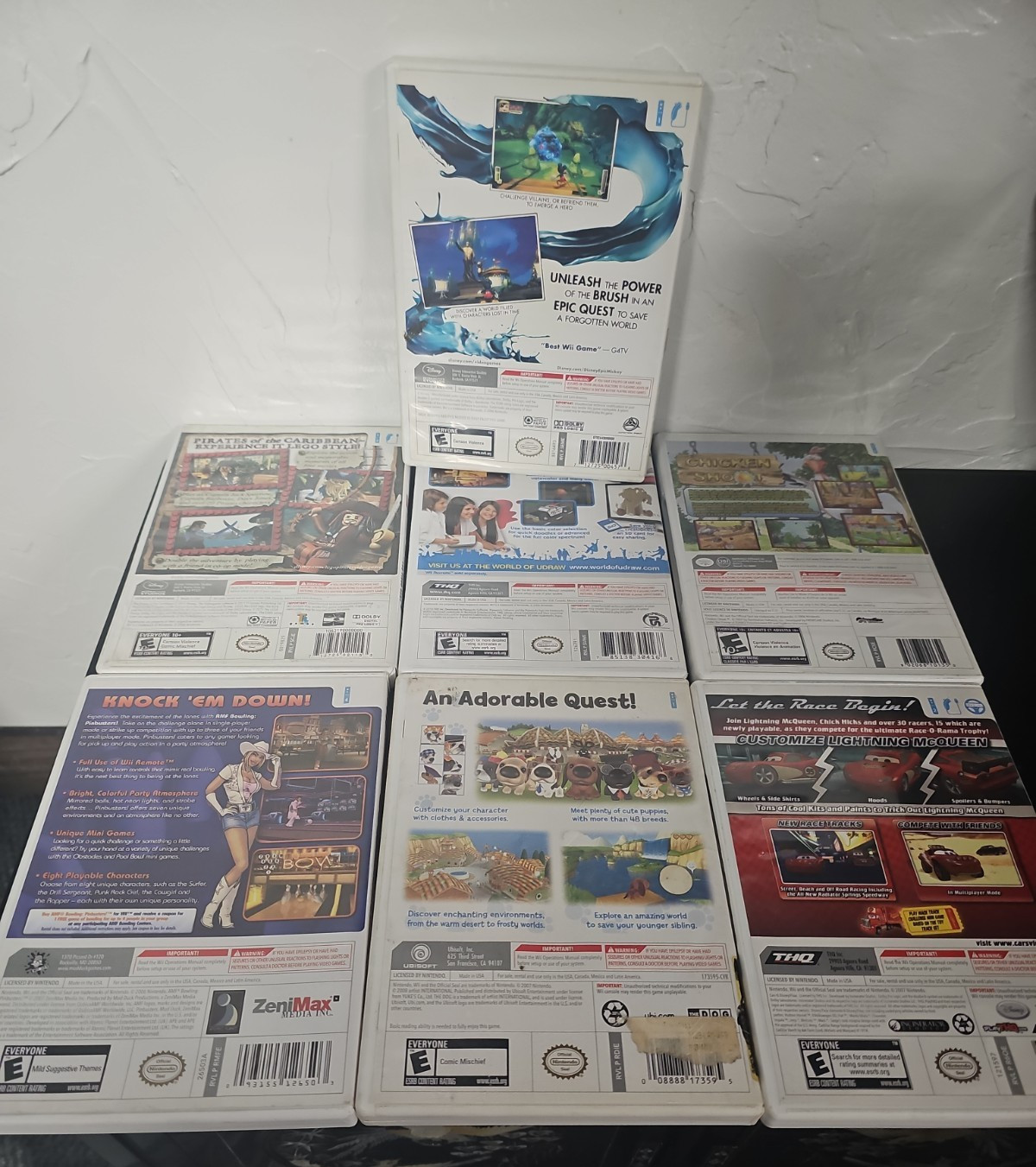 Wii Console Bundle U Draw Studio Nunchuck 7 Games Cars Pirates Gamecube Compatib