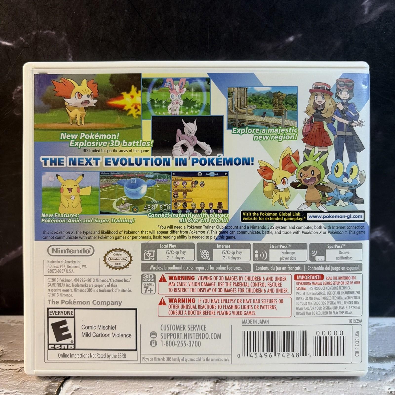 Pokemon X Version (Nintendo 3DS, 2013) Authentic Case & Insert Only