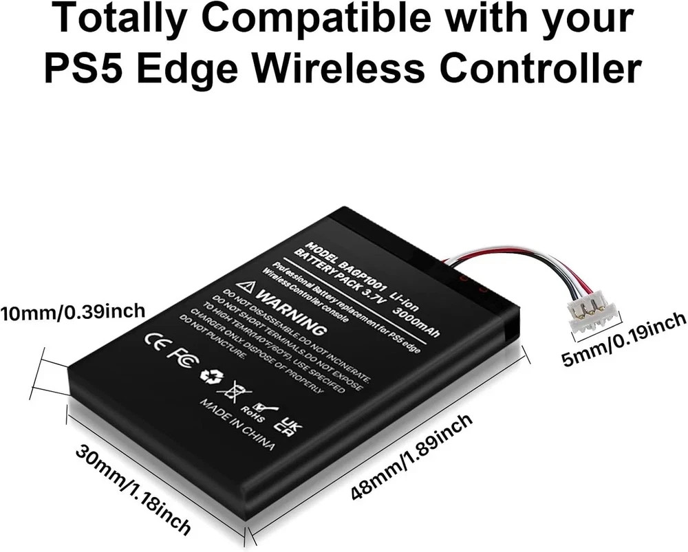 3000mAh Battery for Sony PlayStation Dualsense Edge Controller, New Upgrade H…