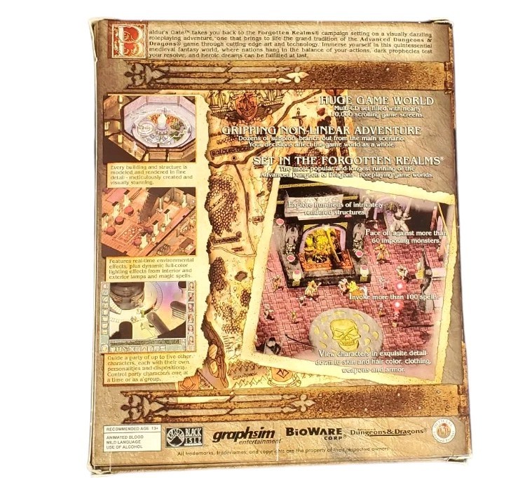 Baldur’s Gate: Forgotten Realms for Mac, Big Box, Vintage 1998, rare see photos