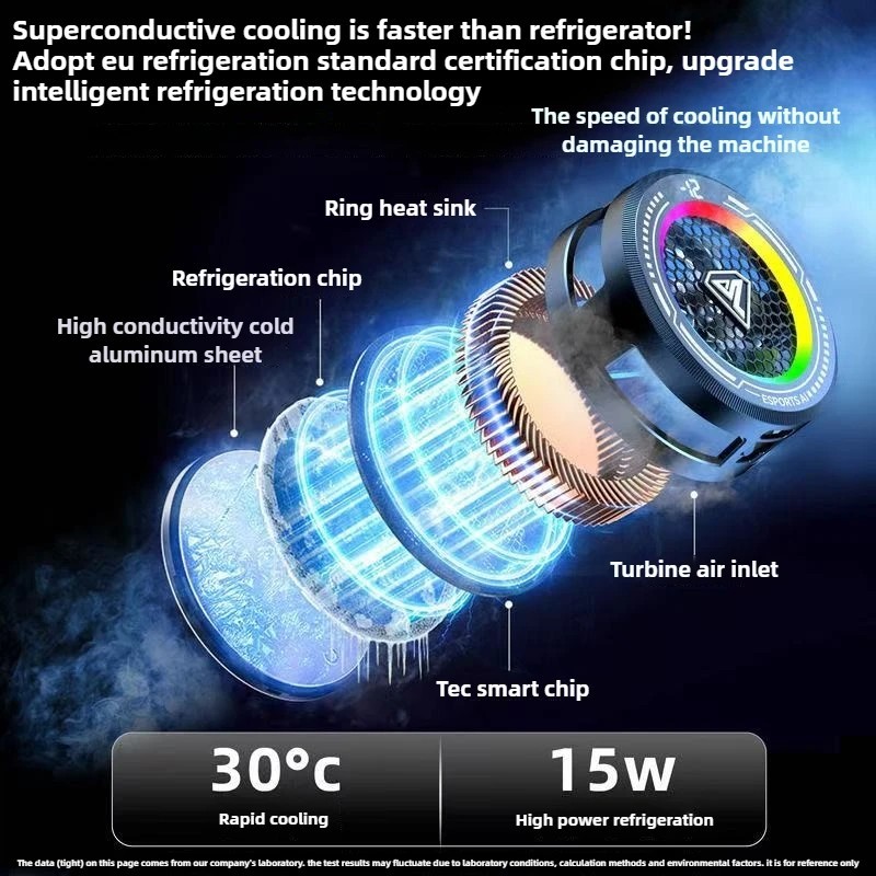 Phone Cooling Fan Mobile Radiator Cooler RGB Gaming Smartphone Cooling Device