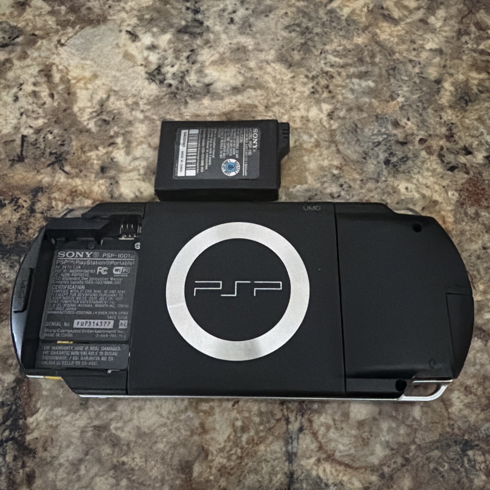 Sony PlayStation Portable PSP-1001 – Black; Parts/Repair