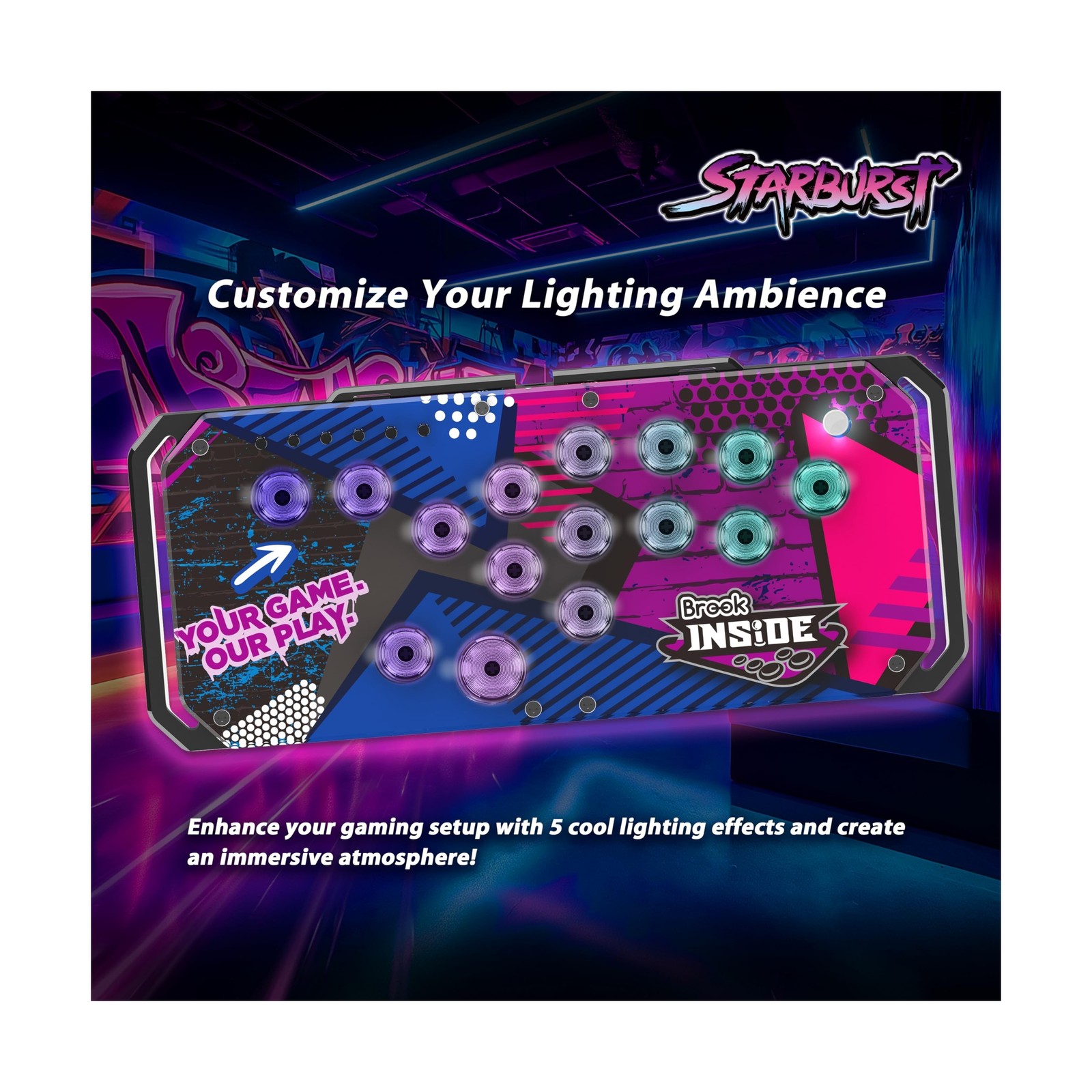 Brook Fighter Starburst All-Button Arcade Controller for PS5, PS4, Xbox Serie…