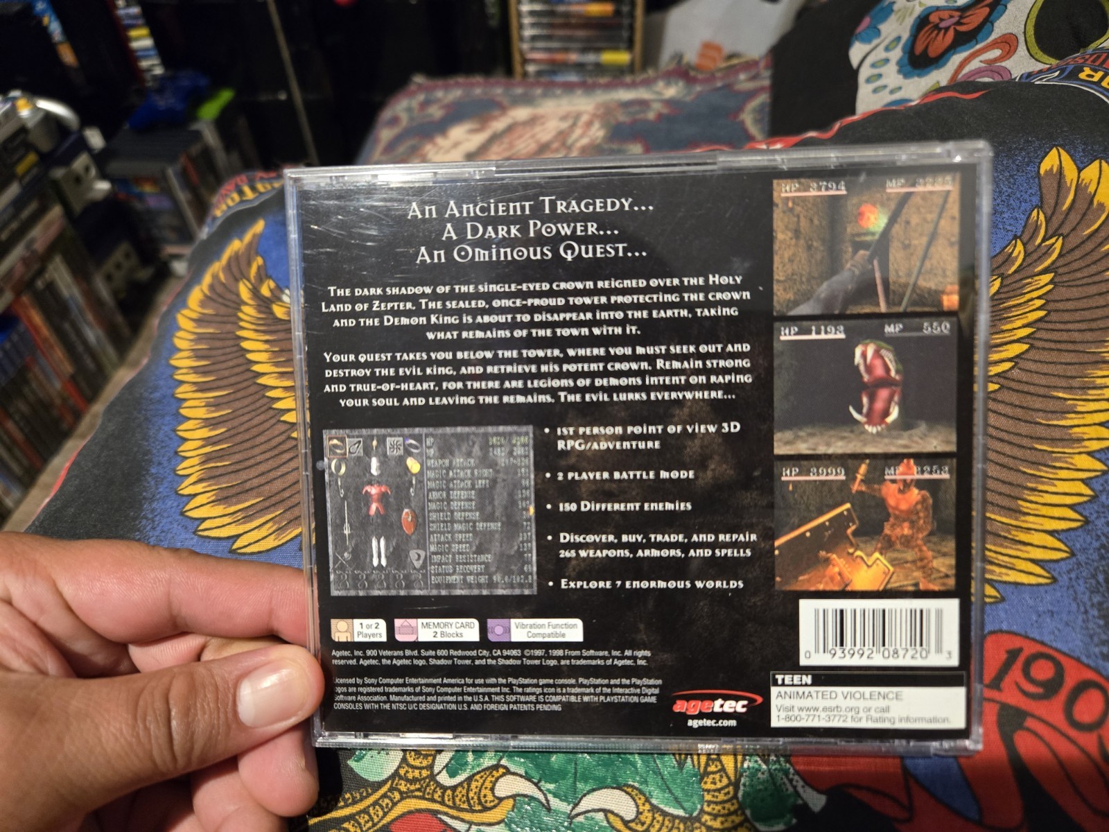 Shadow Tower PlayStation PS1 FromSoftware CIB Complete – Tested