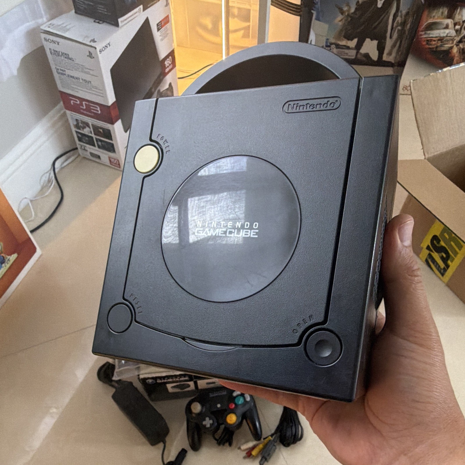 Nintendo GameCube DOL-001 Black NTSC-J Japan Console w/ Box, Controller, Cables