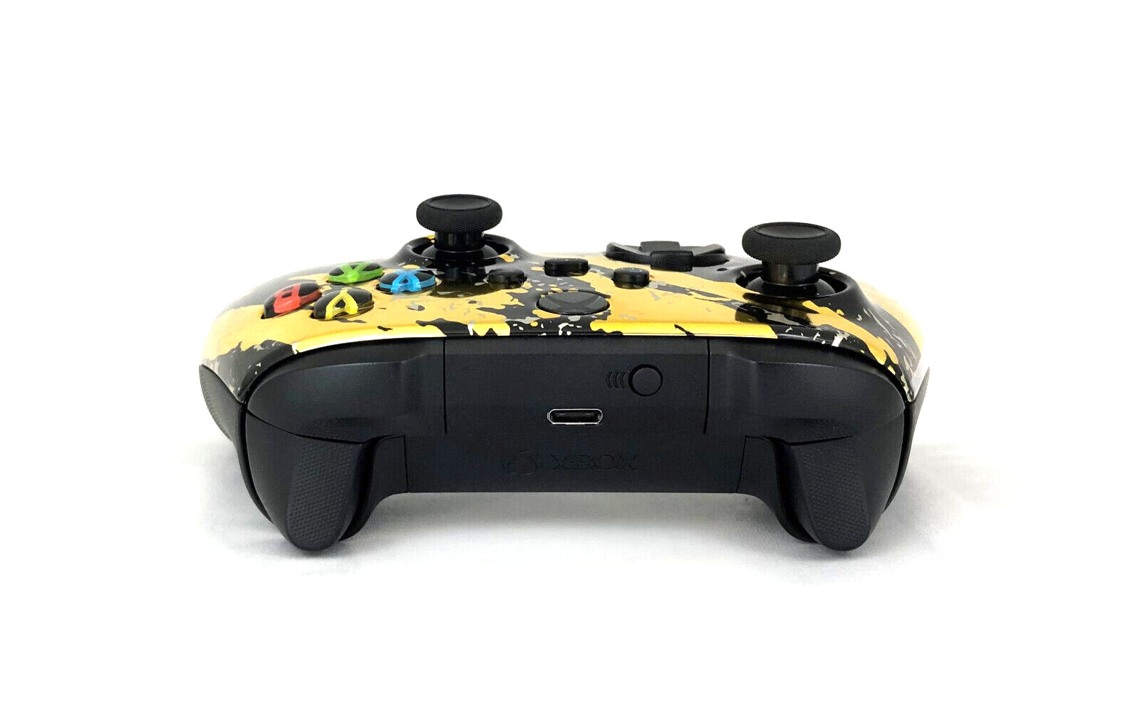 Custom Microsoft Xbox Series X / Controller – Glossy Chrome Gold Black Splatters