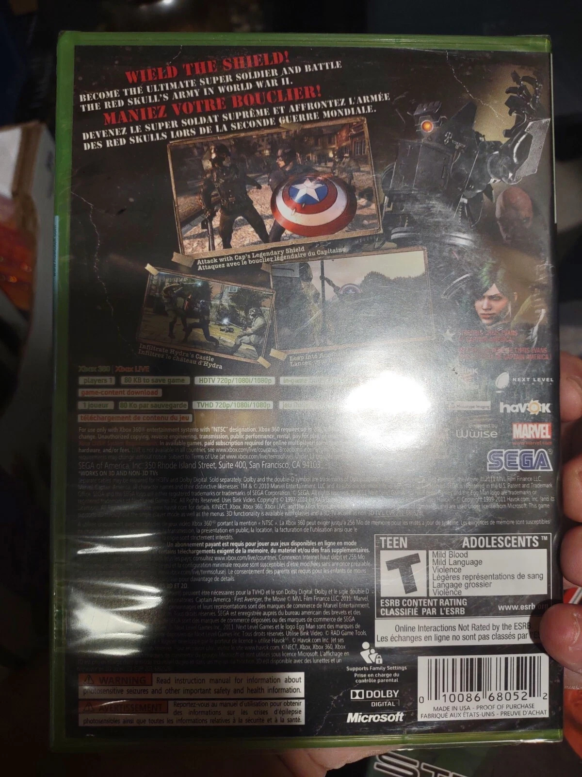 Captain America Super Soldier Microsoft Xbox 360 brand new sealed rare