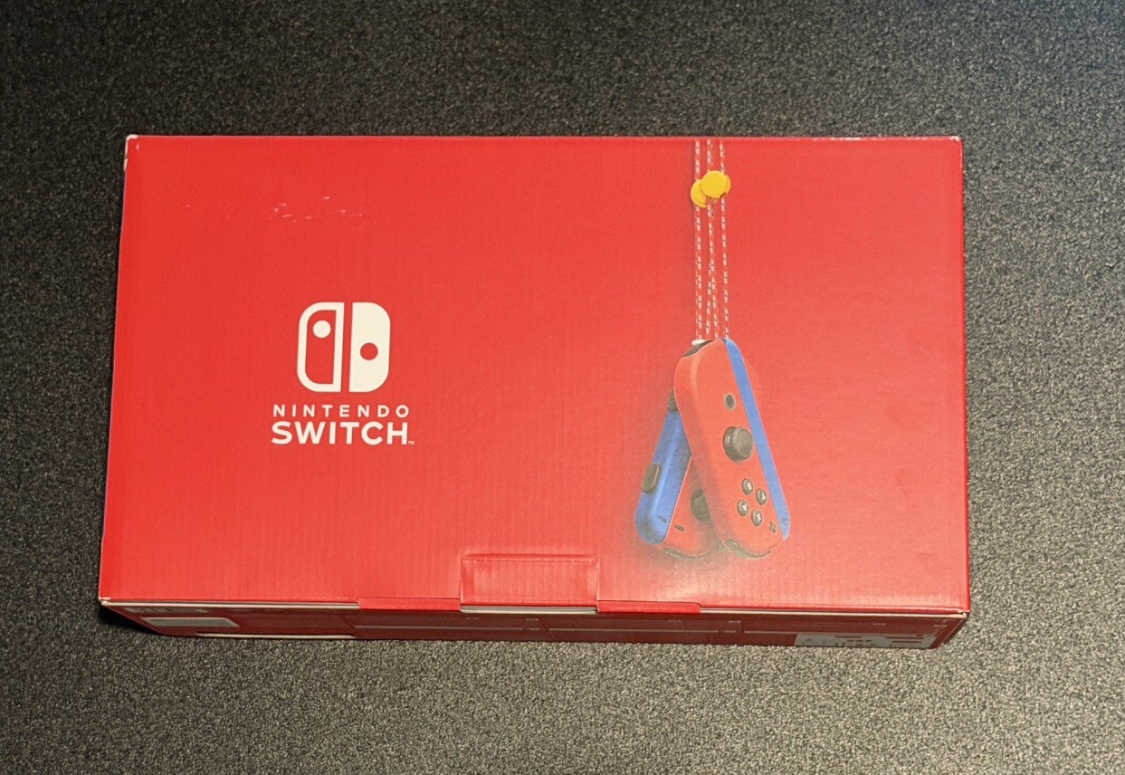 Nintendo Switch Console HAC-001(-01) Mario Red & Blue Edition 32GB New Sealed