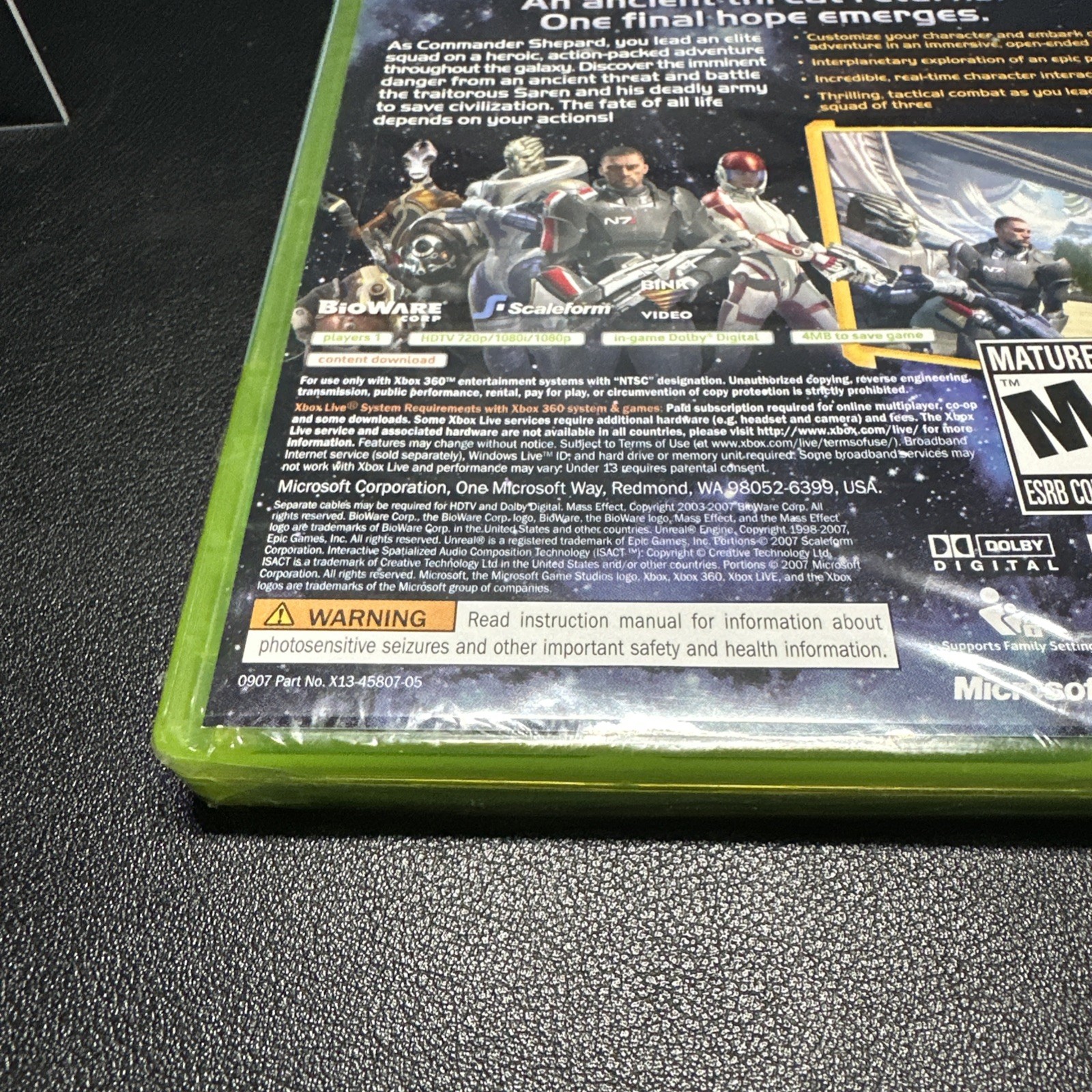 Mass Effect (Microsoft Xbox 360) Brand New Sealed Clean Rare 1st Print