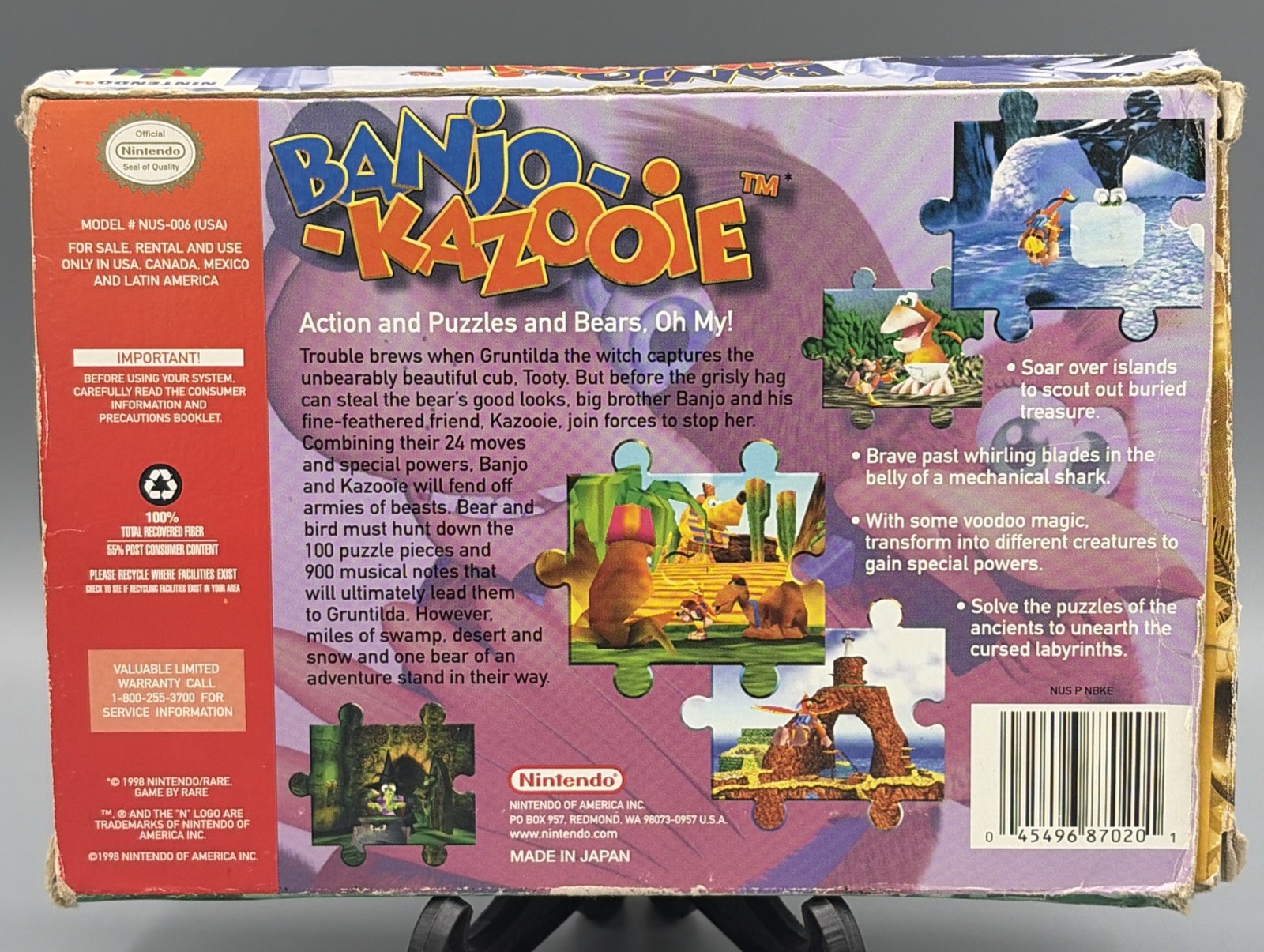 Banjo-Kazooie (Nintendo 64) CIB Complete w/ Manual Authentic💯 & Tested ✅ N64