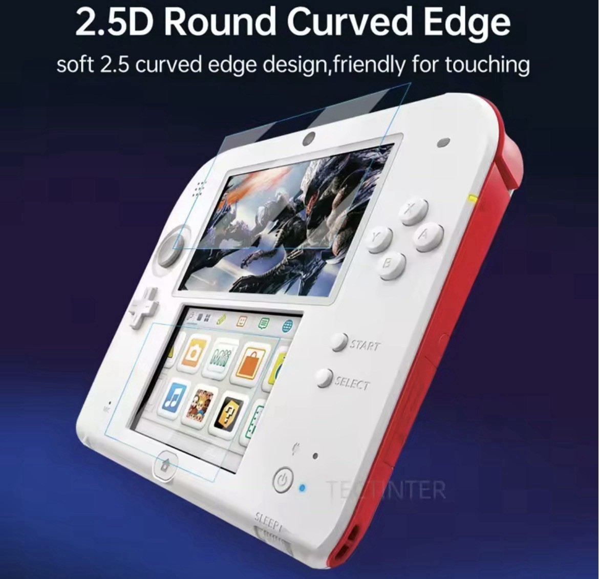 2pcs Screen Protector Film Compatible with Nintendo 2DS Top & Bottom Screen Film