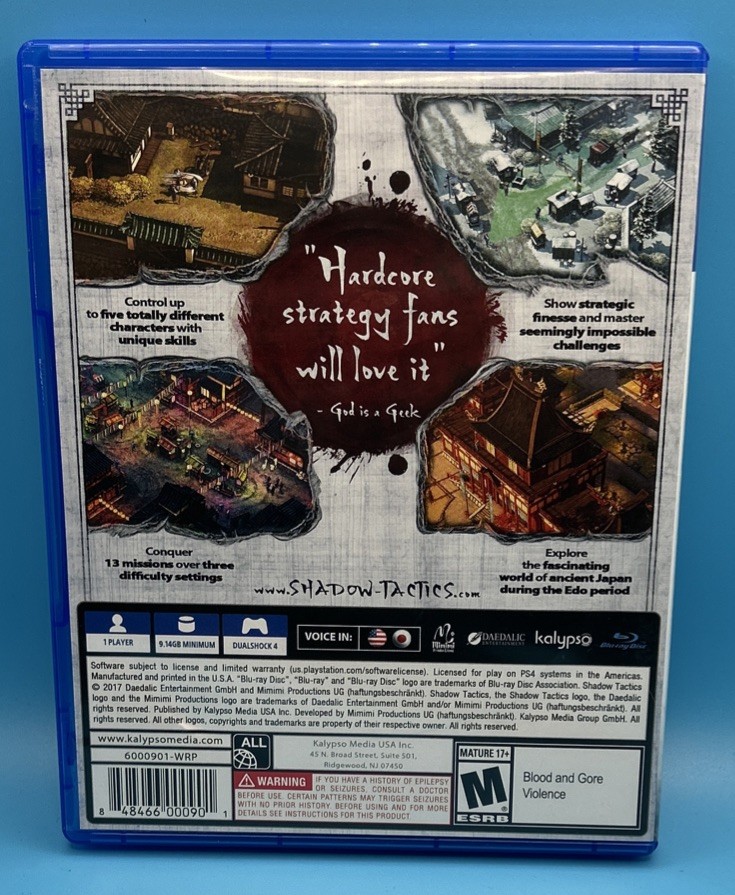 Shadow Tactics: Blades of the Shogun – Sony PlayStation 4 – Very Good