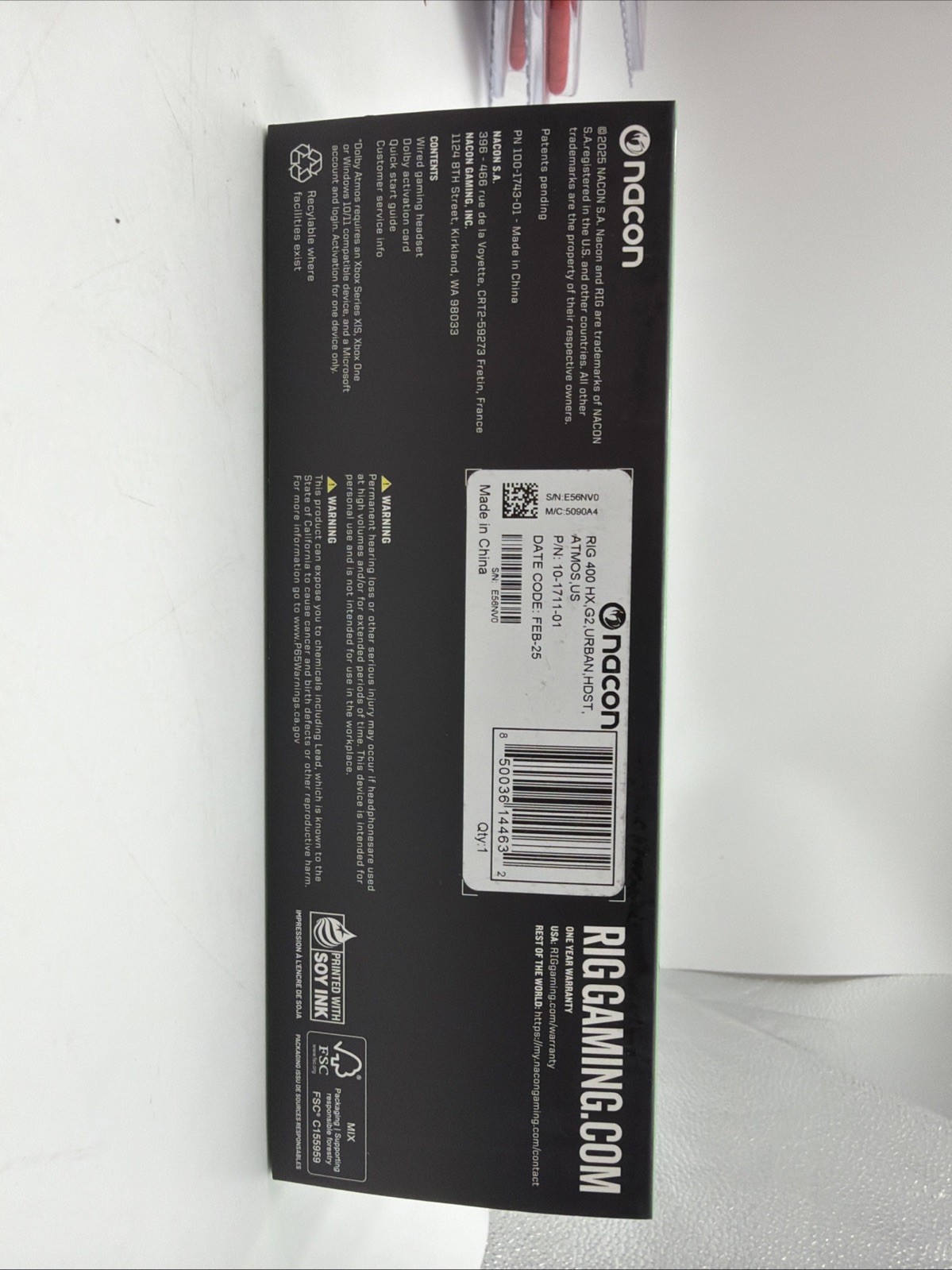 RIG 400 GEN 2 HX WIRED Gaming Headset for Xbox Series X|S, One, PC, PS4, PS5