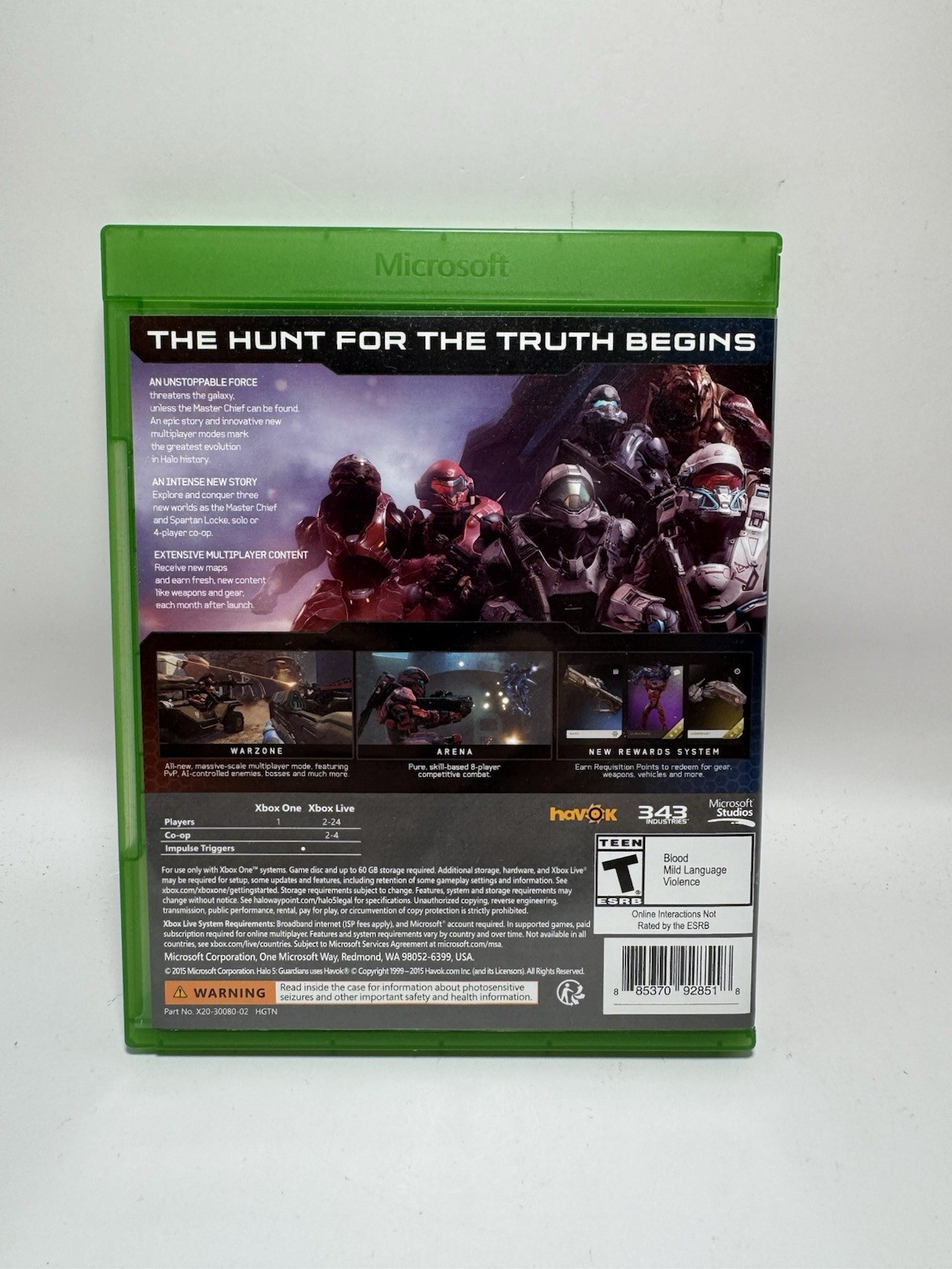 Halo 5: Guardians Xbox One Complete w/ Case Shooter Multiplayer Xbox Live