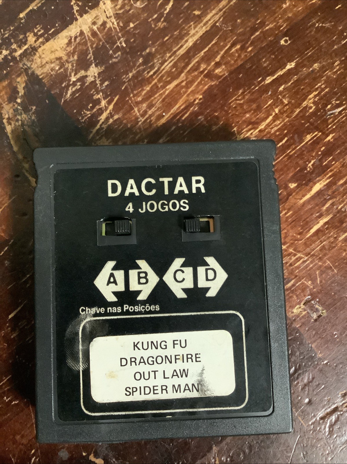 Atari 2600 4in1 Brazil Video Game Cartridge (Kung Fu, Dragon Fire, Spider Man)